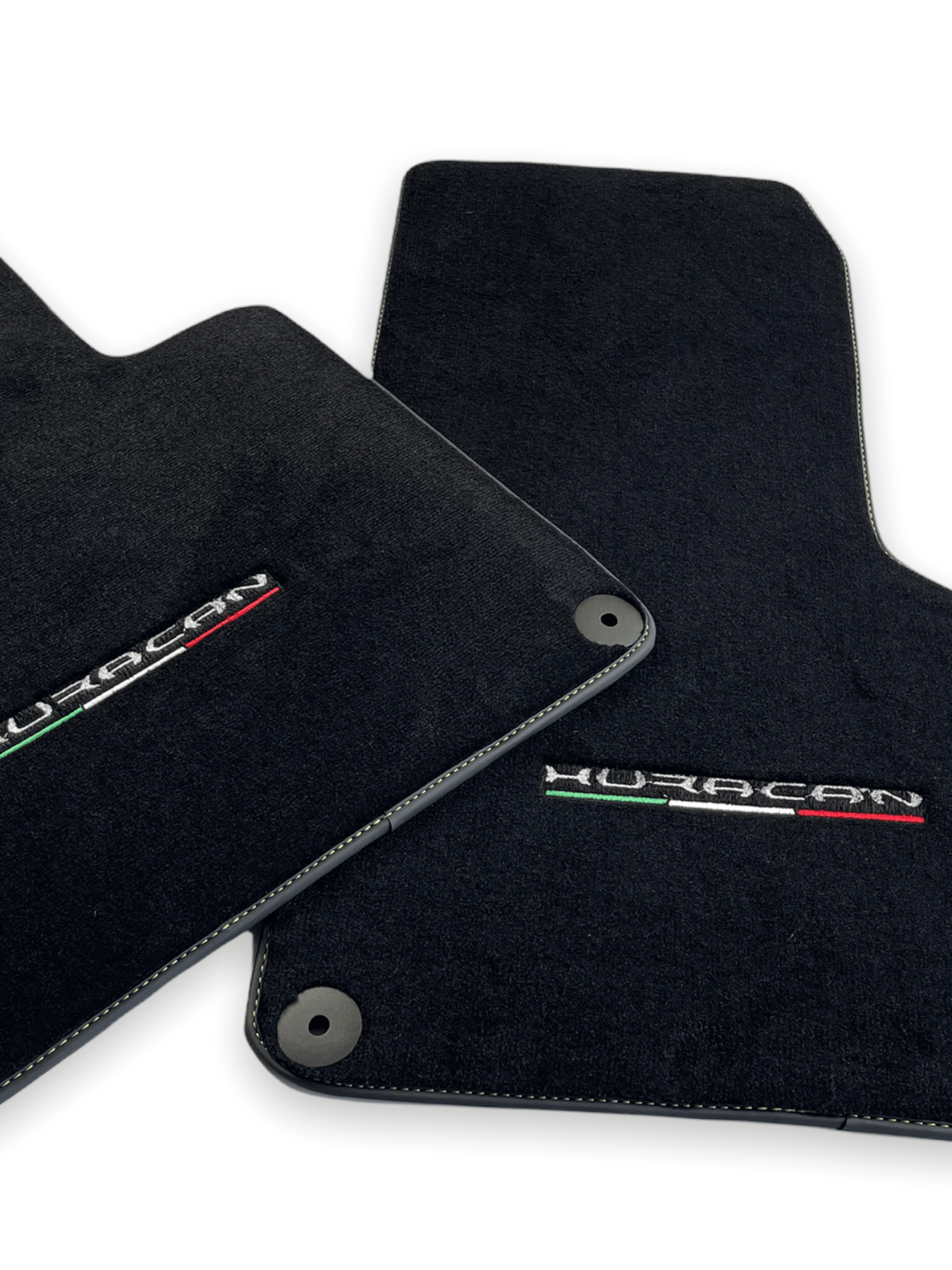 Floor Mats for Lamborghini Huracan With Italian Flag Green Stitch - AutoWin