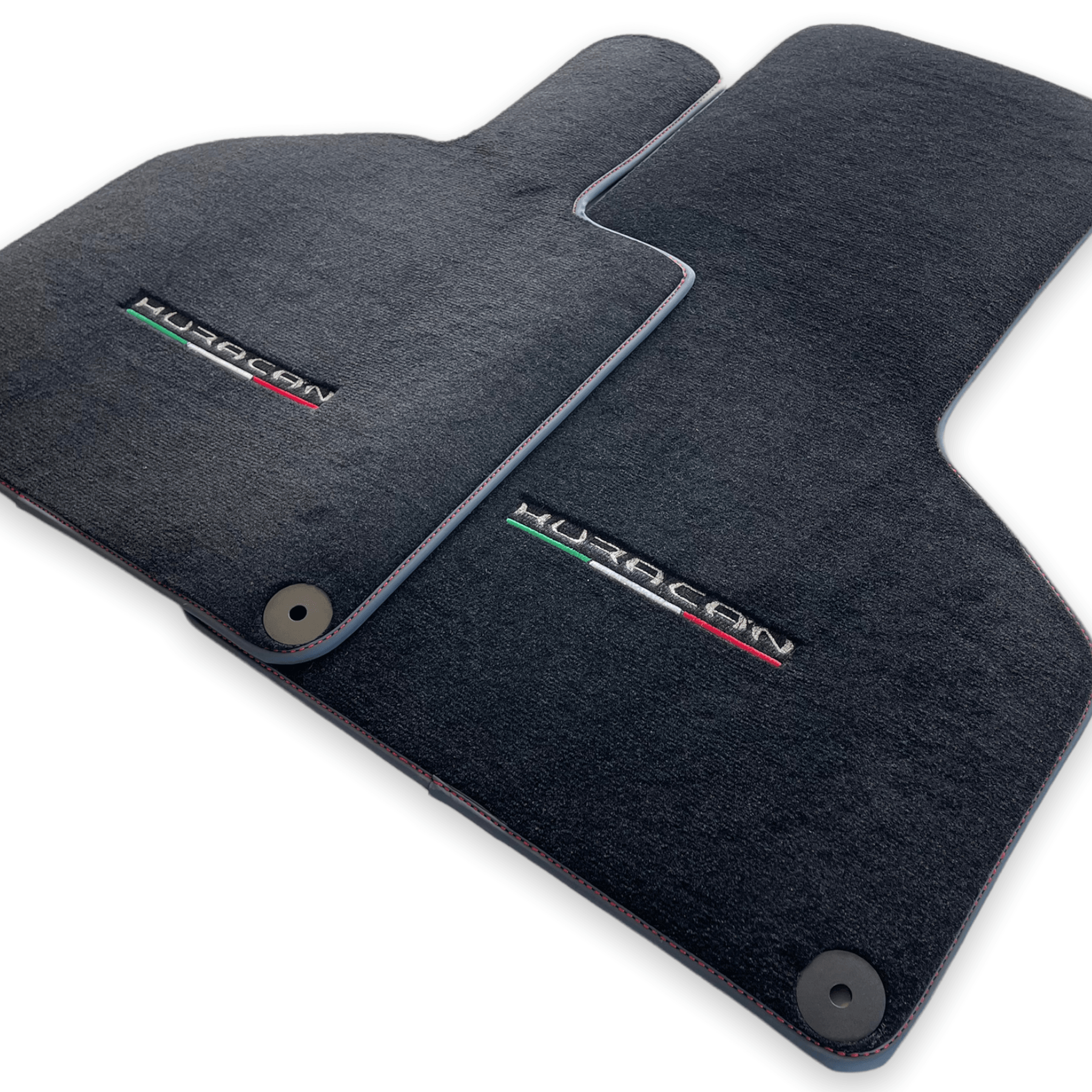 Floor Mats for Lamborghini Huracan With Italian Flag Red Stitch - AutoWin