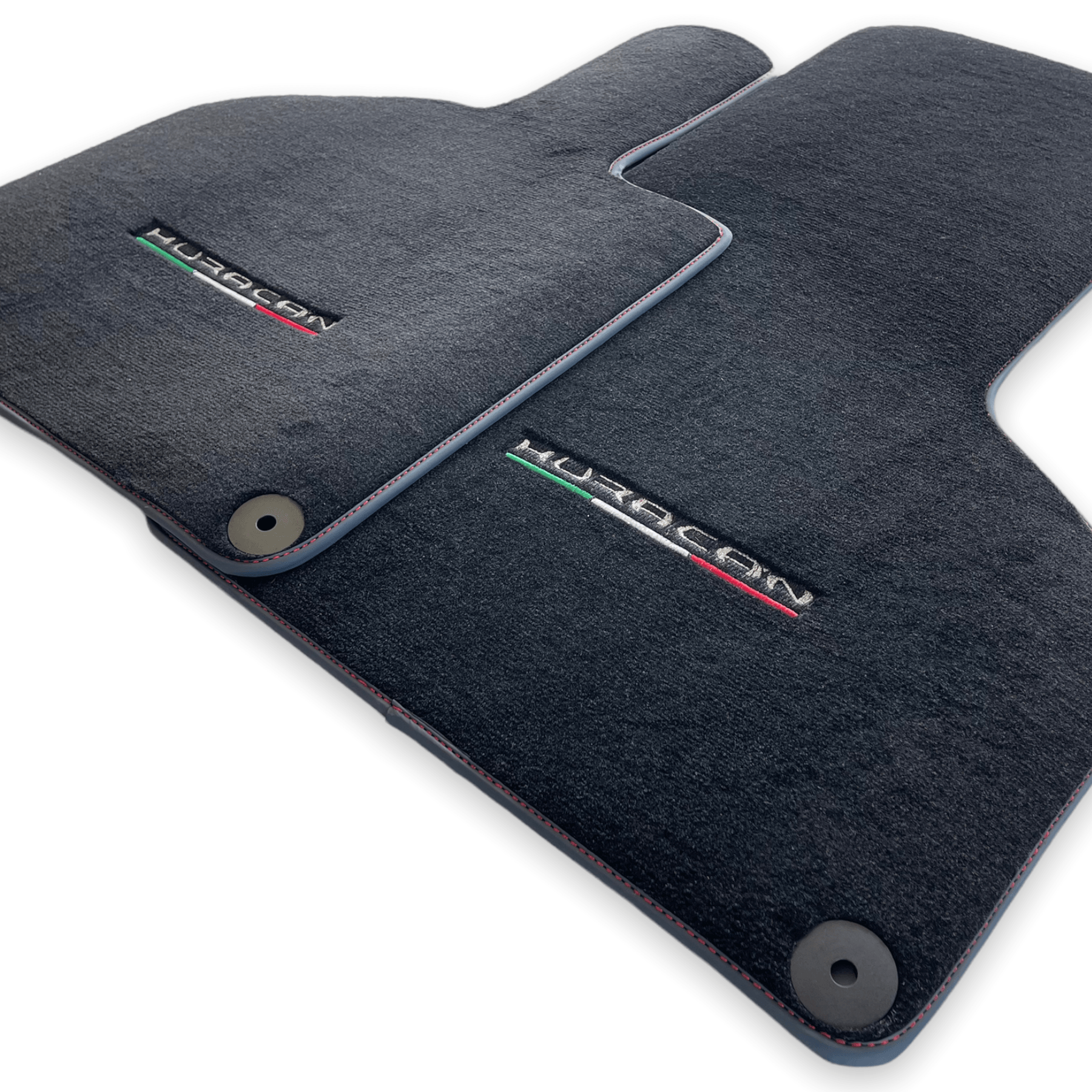 Floor Mats for Lamborghini Huracan With Italian Flag Red Stitch - AutoWin