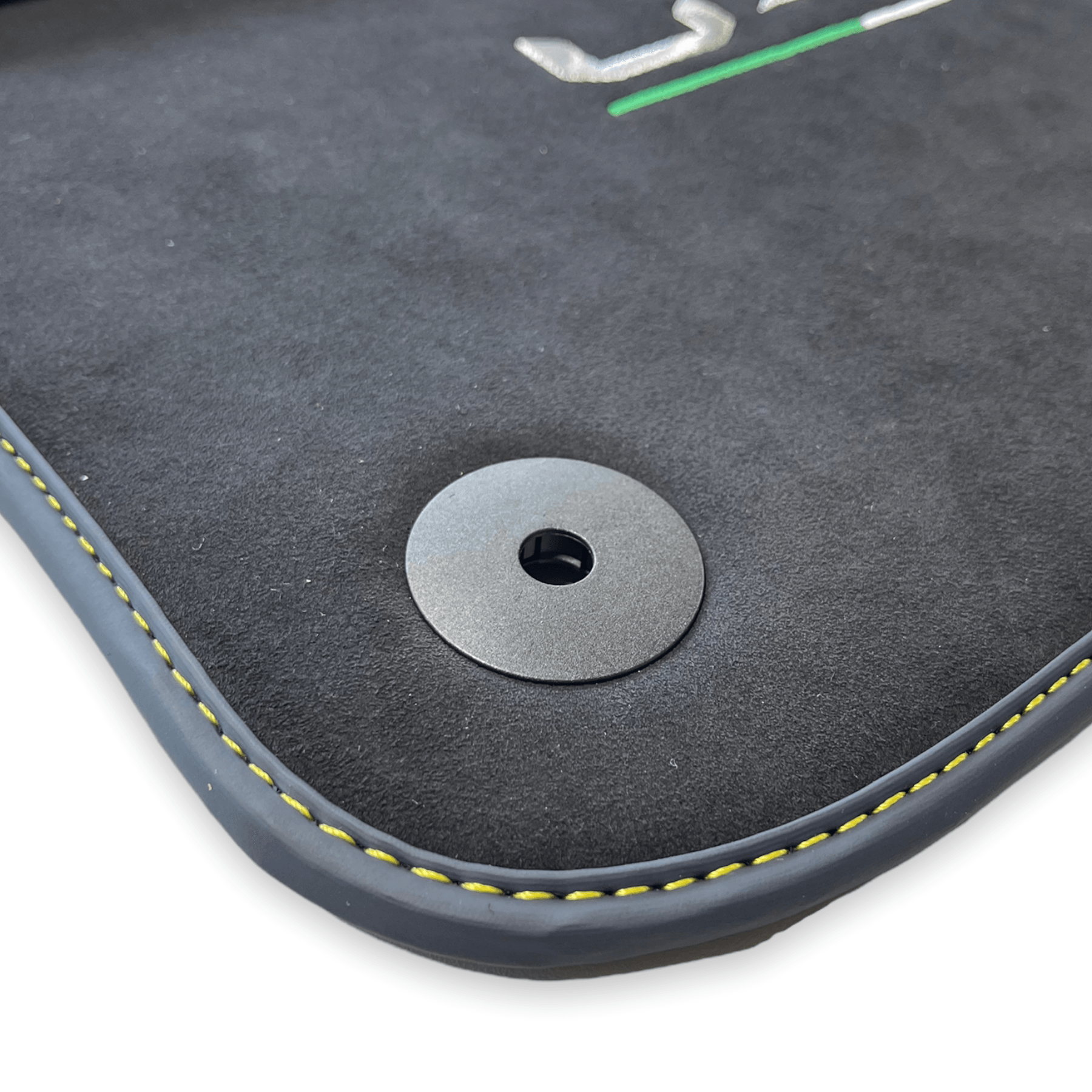 Floor Mats For Lamborghini Urus Alcantara Leather With Yellow Stitching - AutoWin