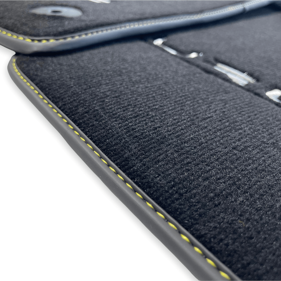 Floor Mats For Lamborghini Urus Black Carpets Yellow Stitching - AutoWin