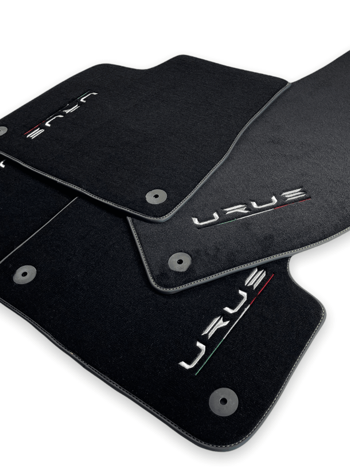Floor Mats For Lamborghini Urus Black Carpets Yellow Stitching - AutoWin