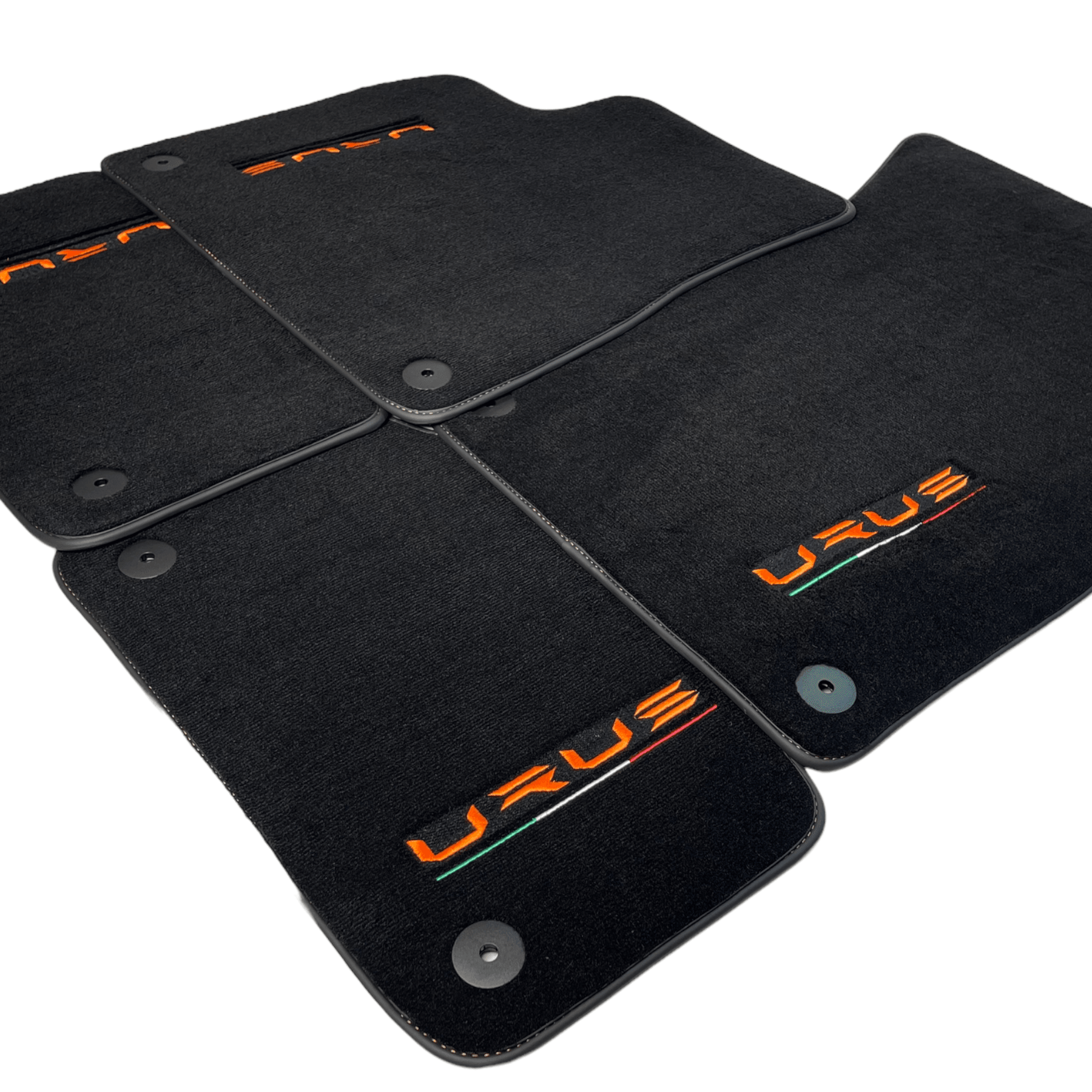 Floor Mats For Lamborghini Urus Black Tailored Orange Edition - AutoWin