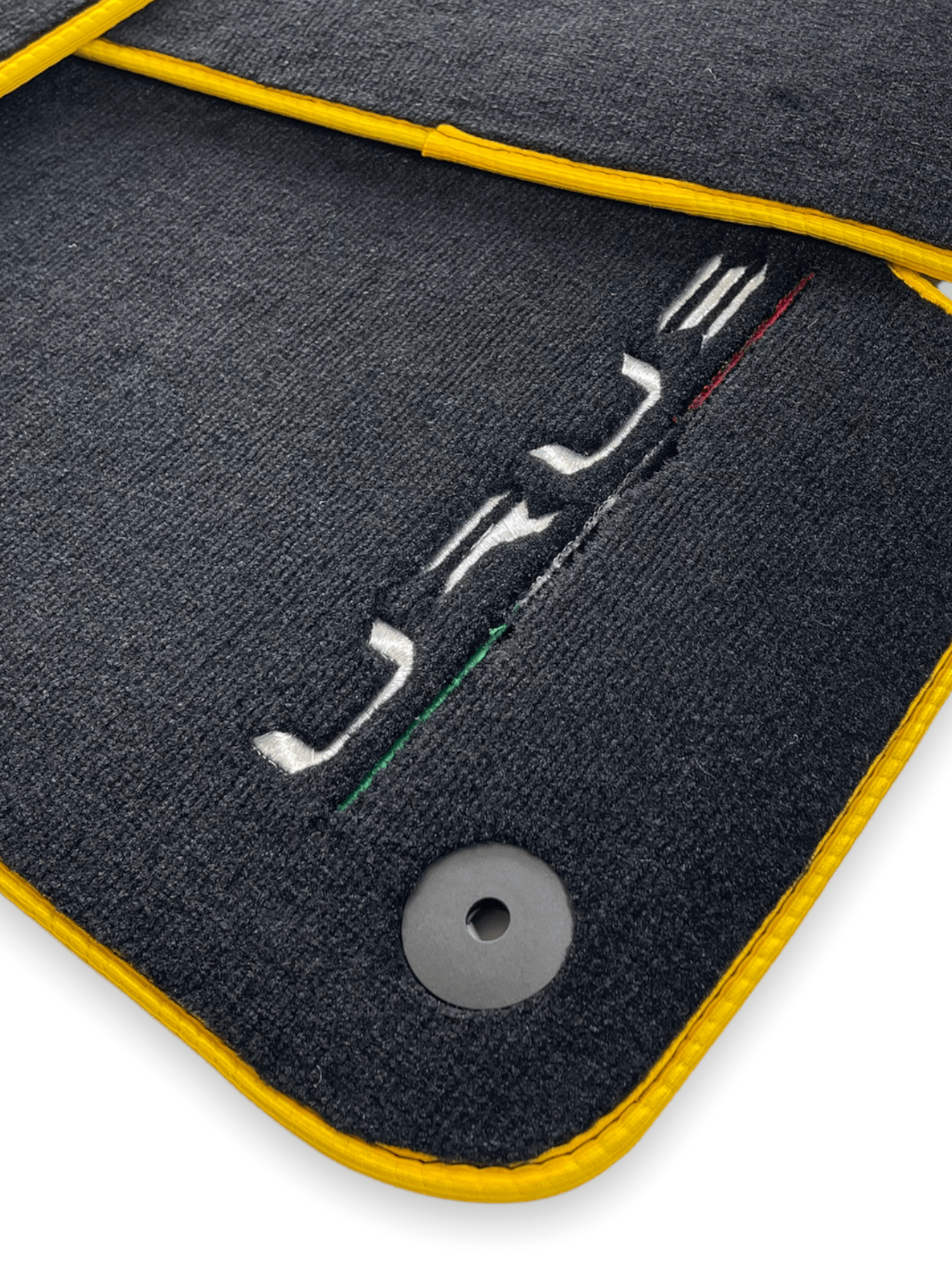 Floor Mats For Lamborghini Urus Black Tailored With Yellow Trim - AutoWin