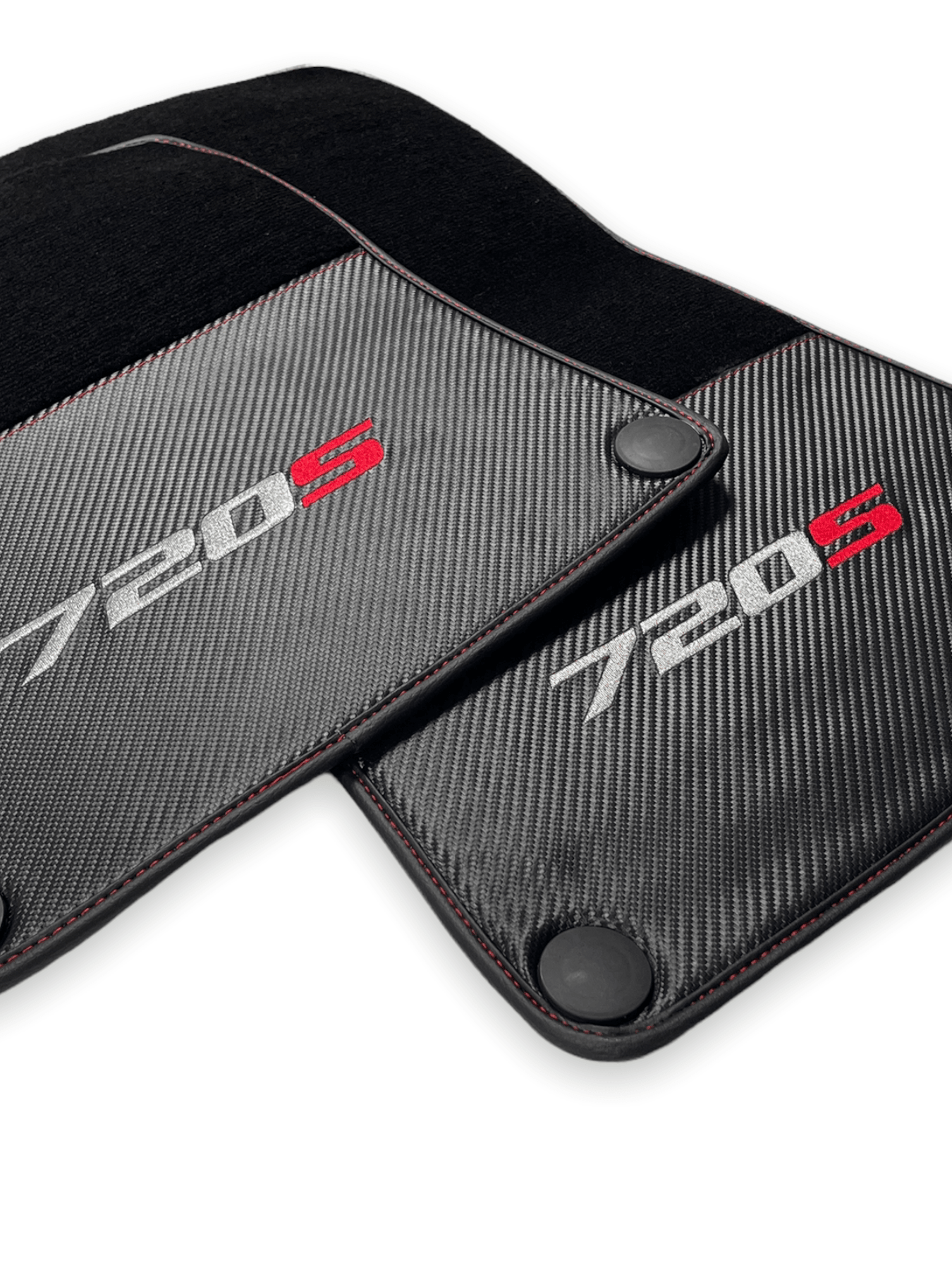 Floor Mats For McLaren 720S Black Tailored Carpets With Carbon - AutoWin