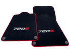 Floor Mats For McLaren 720S Black Tailored With Red Trim - AutoWin