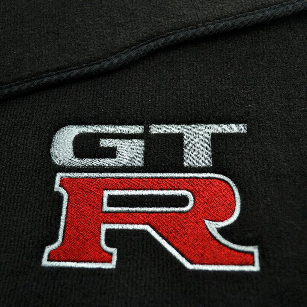 Floor Mats for Nissan GT-R Tailored Black Carpets Set With GTR Emblem - AutoWin
