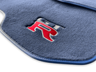 Floor Mats for Nissan GT-R Tailored Dark Blue Carpets Set With GTR Emblem - AutoWin