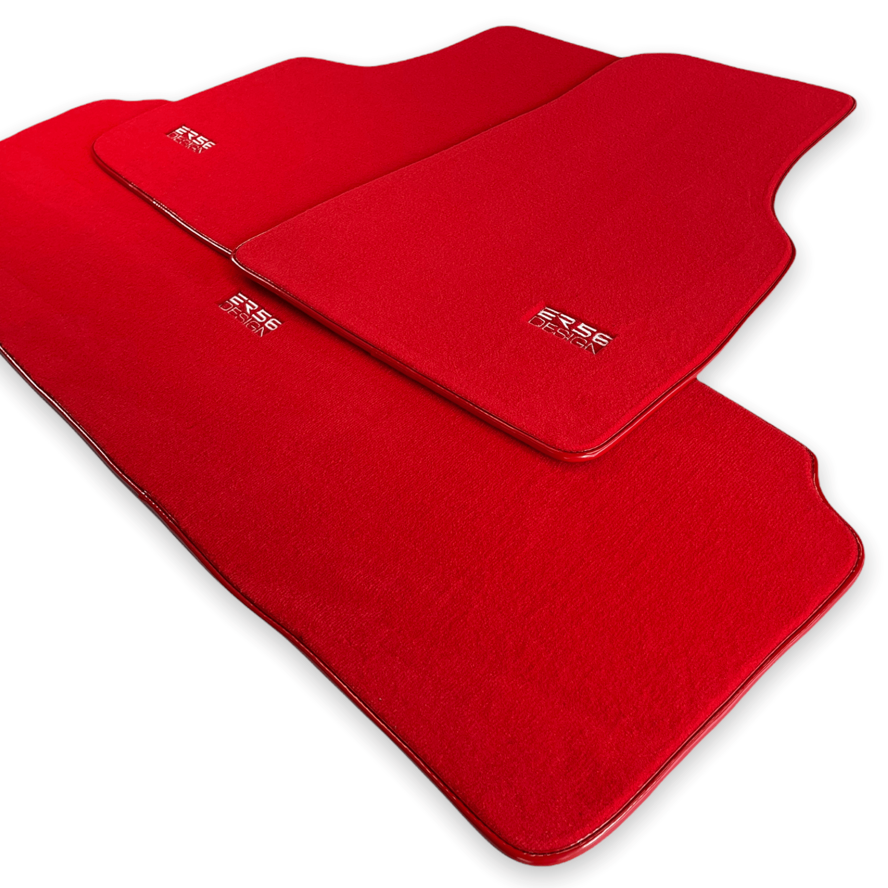 Floor Mats For Tesla Model Y Red Tailored Carpets ER56 Design - AutoWin