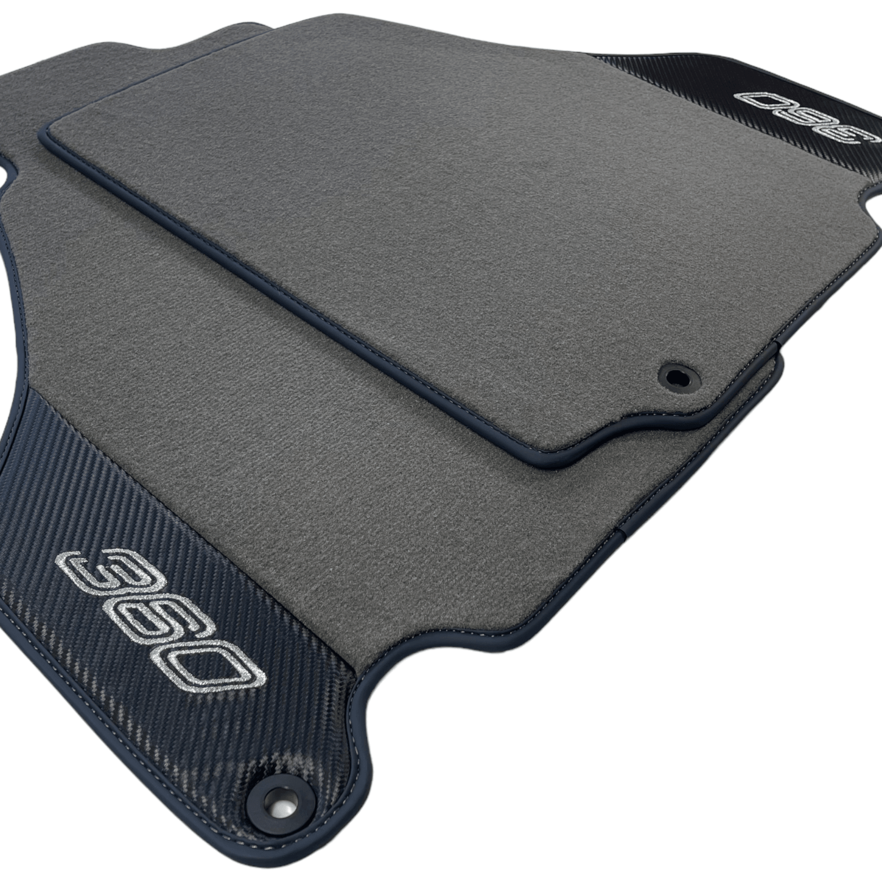 Gray Floor Mats For Ferrari 360 Modena 1999-2005 With Carbon Fiber Leather - AutoWin
