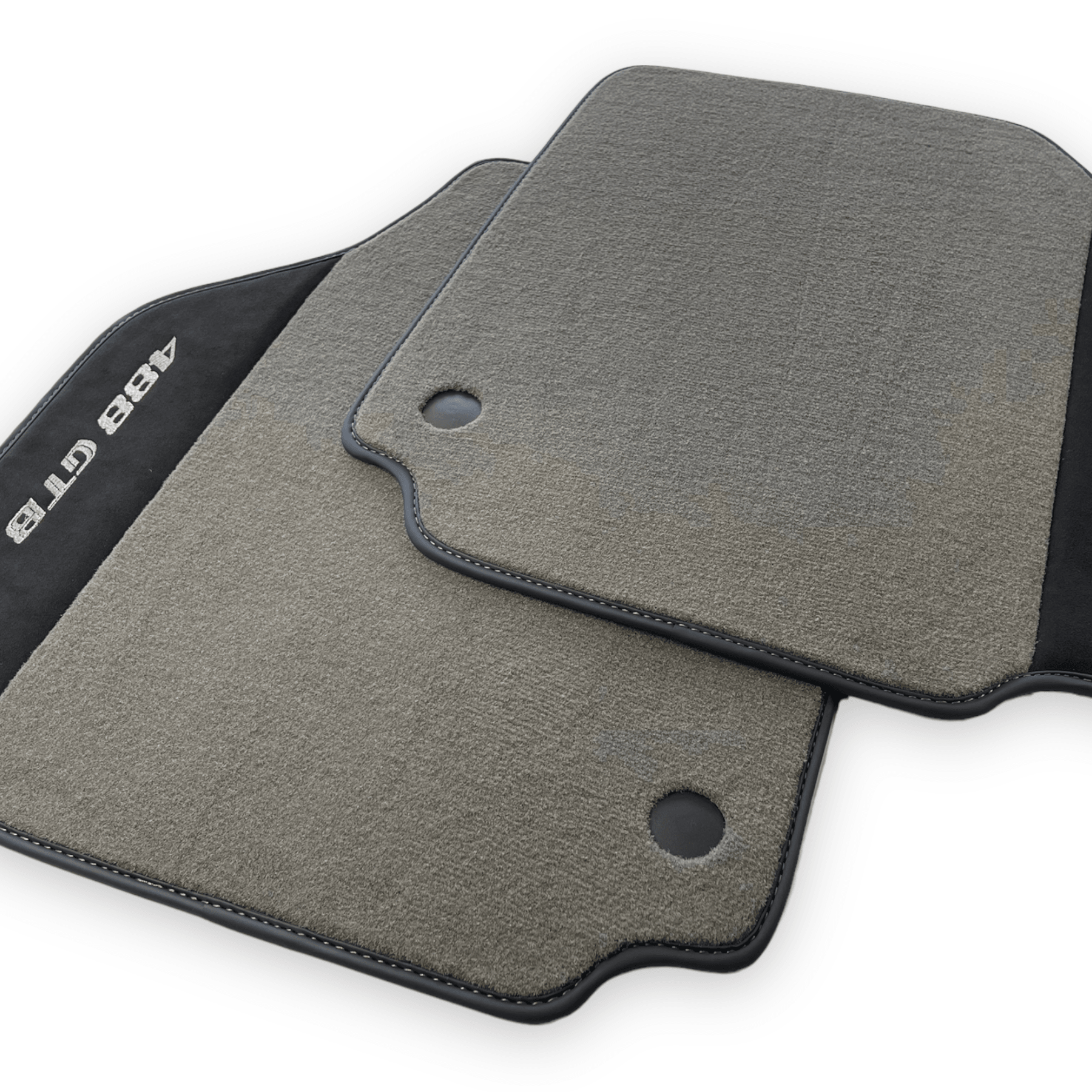 Gray Floor Mats For Ferrari 488 GTB 2015-2022 Carpets With Alcantara Leather - AutoWin