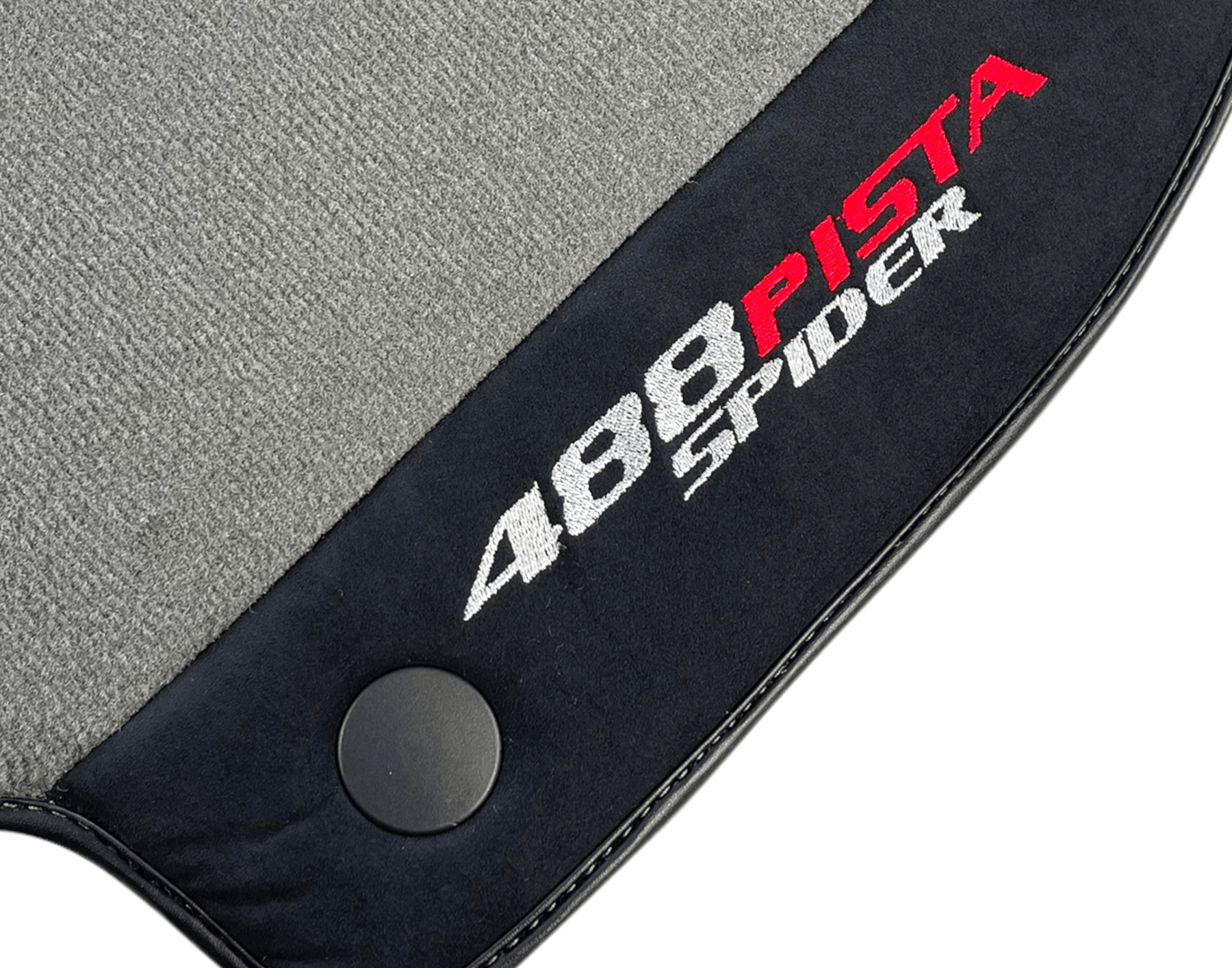 Gray Floor Mats For Ferrari 488 Pista Spider 2019-2021 With Alcantara Leather - AutoWin