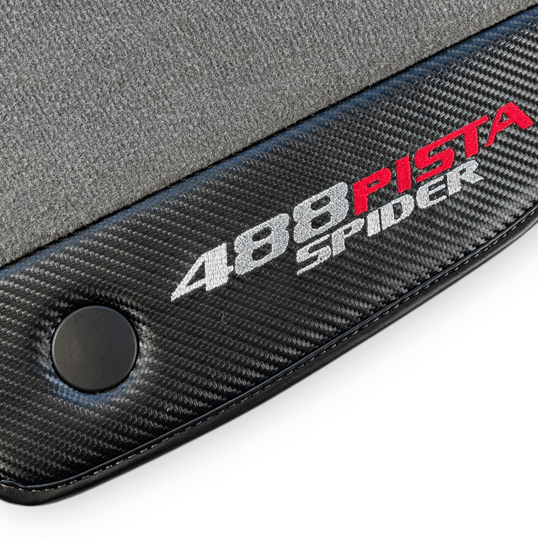 Gray Floor Mats For Ferrari 488 Pista Spider 2019-2021 With Carbon Fiber Leather - AutoWin