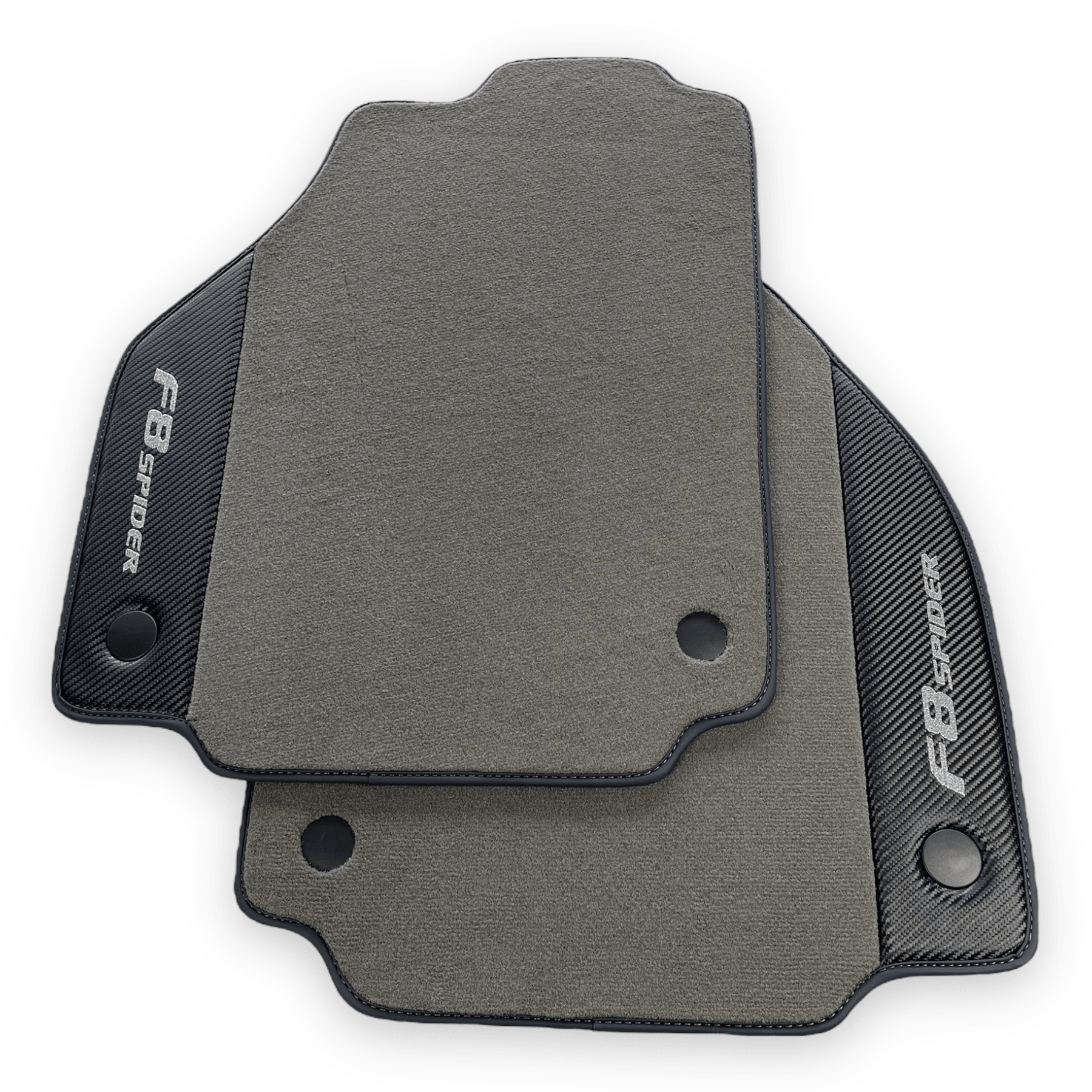 Gray Floor Mats For Ferrari F8 Spider 2019-2022 With Carbon Fiber Leather - AutoWin