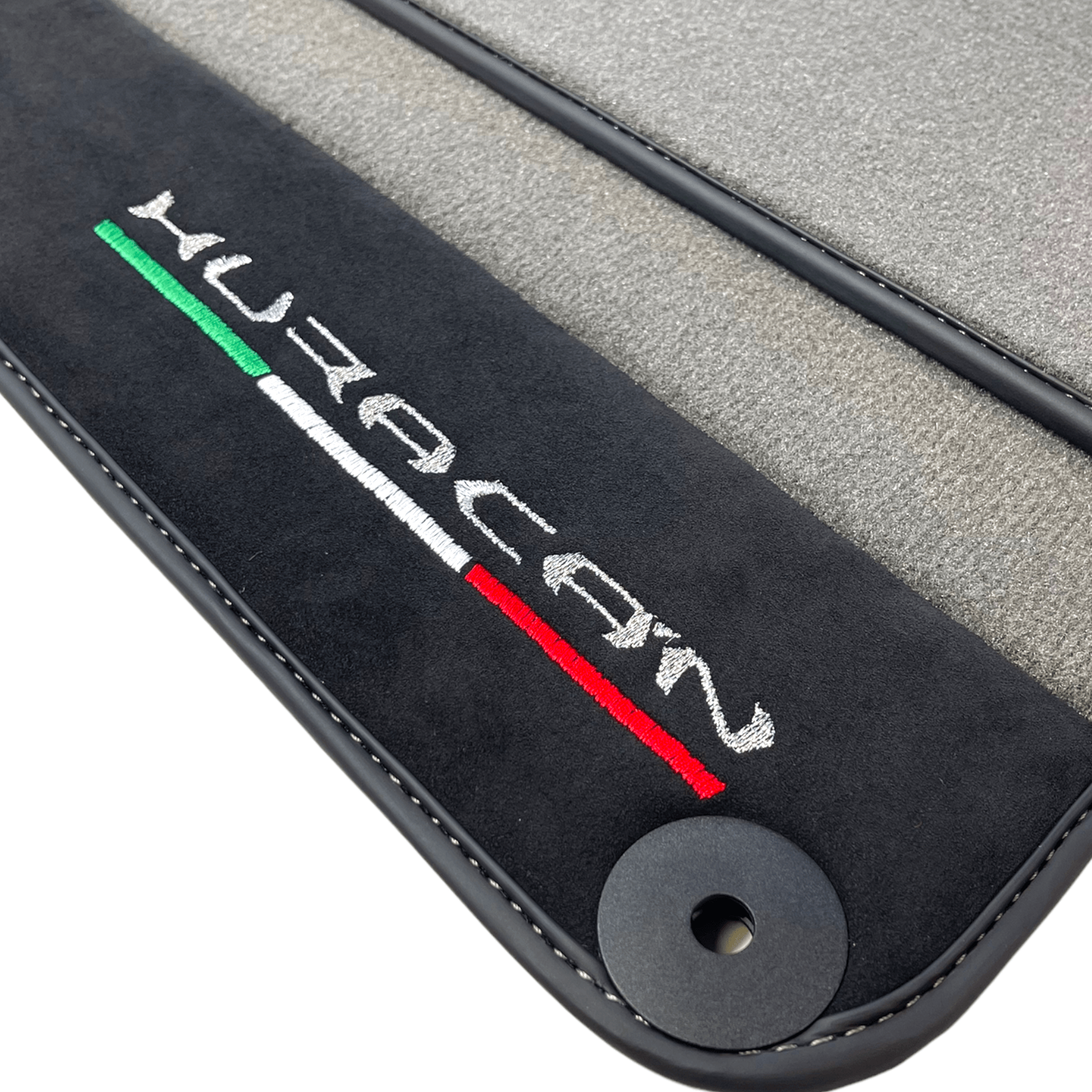Gray Floor Mats for Lamborghini Huracan With Alcantara Leather - AutoWin
