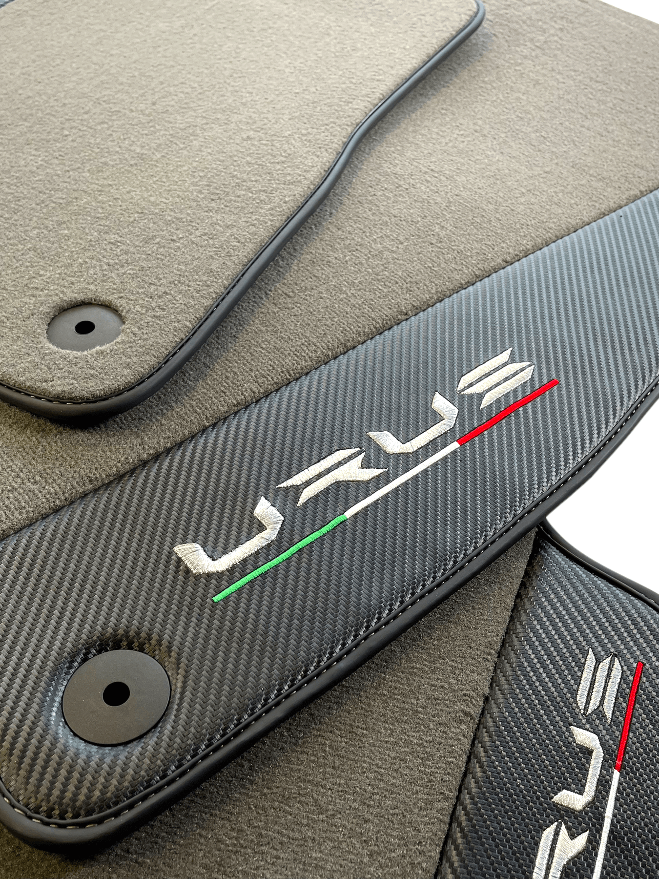 Gray Floor Mats For Lamborghini Urus With Carbon Leather - AutoWin