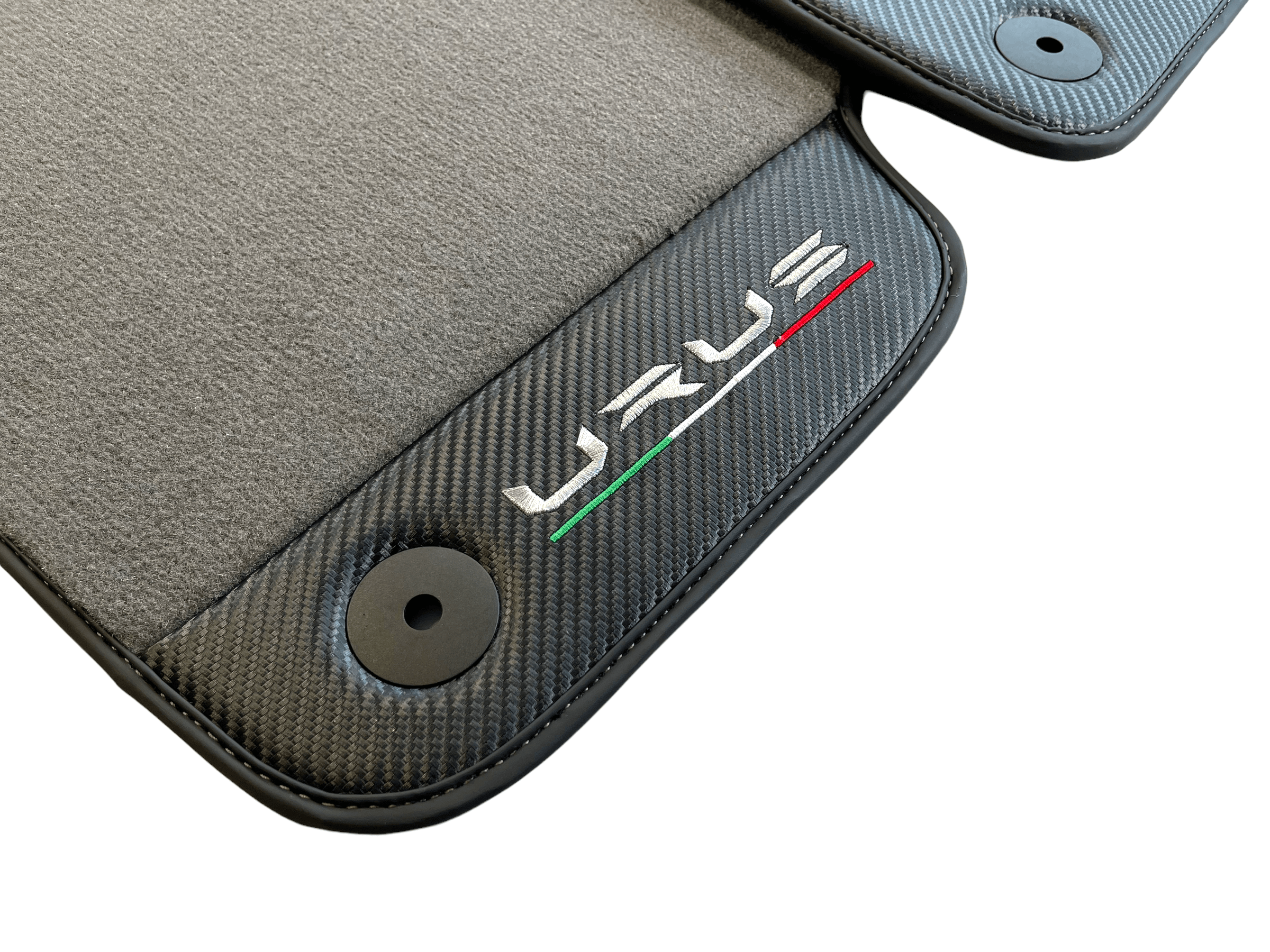 Gray Floor Mats For Lamborghini Urus With Carbon Leather - AutoWin