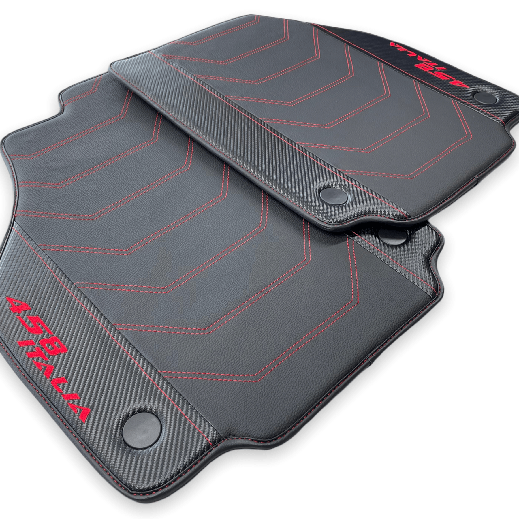 Leather Floor Mats For Ferrari 458 Italia 2009-2015 With Carbon Fiber - AutoWin