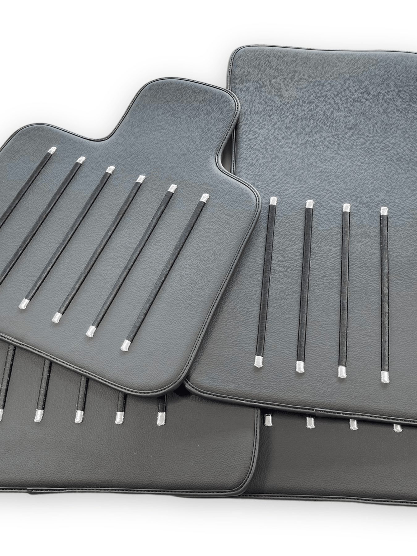 Leather Floor Mats For Rolls Royce Black Badge Cullinan Rr31 2018-2023 Black - AutoWin