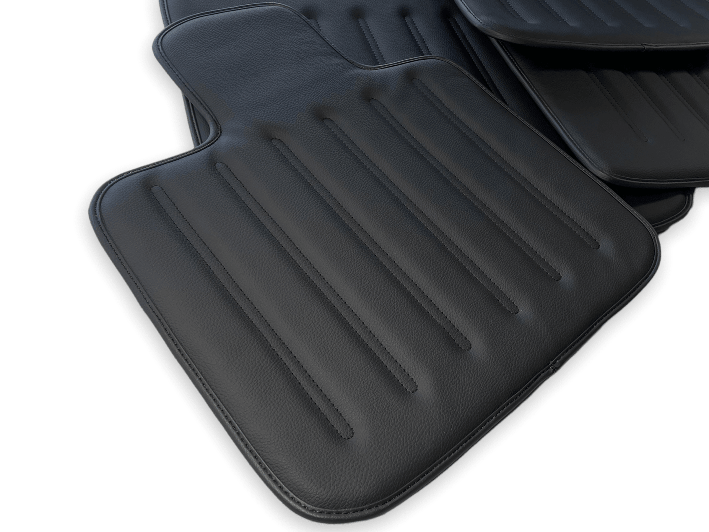 Leather Floor Mats For Rolls Royce Black Badge Cullinan Rr312018-2023 Black - AutoWin