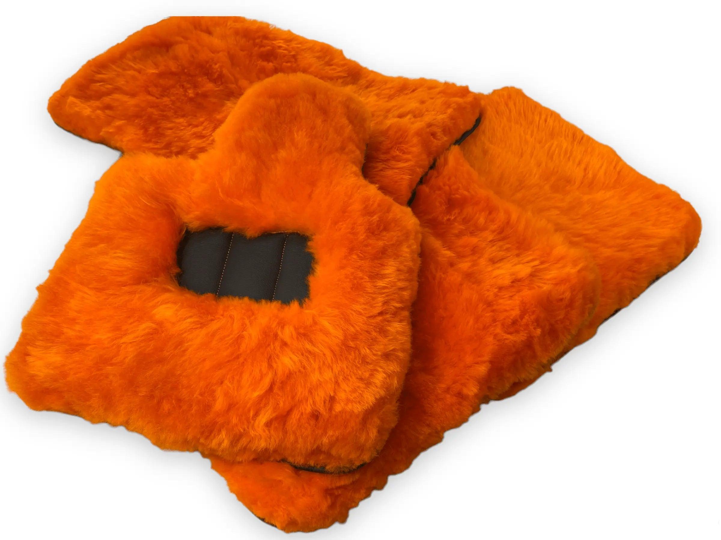 Orange Sheepskin Floor Mats For Bentley Mulsanne (2010–2020) Er56 Design Brand - AutoWin