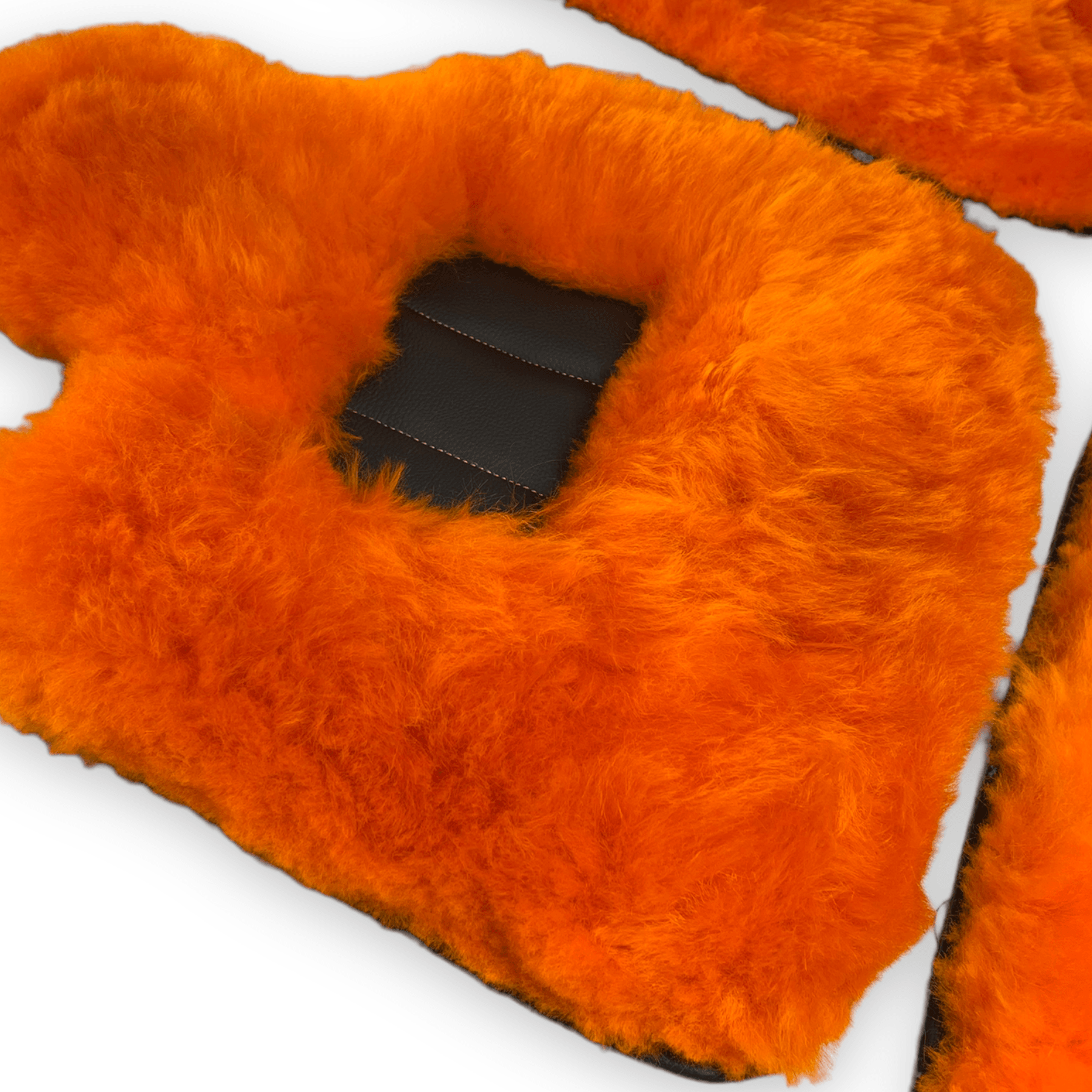 Orange Sheepskin Floor Mats For Rolls Royce Dawn Rr6 2016-2023 Er56 Design Brand - AutoWin