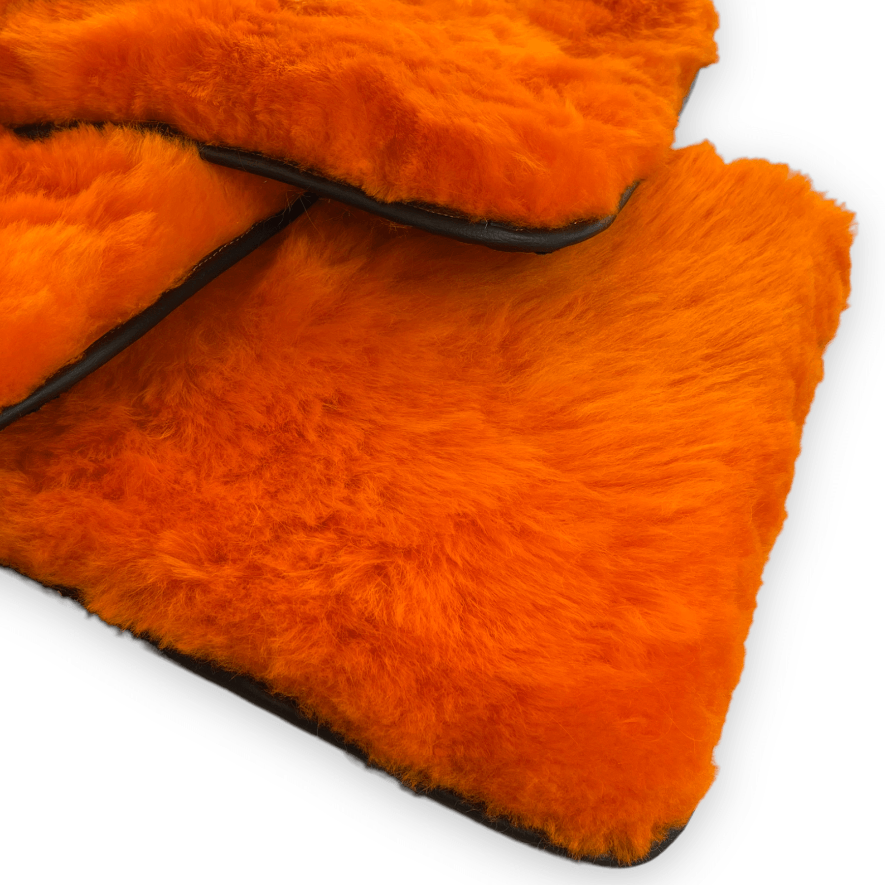 Orange Sheepskin Floor Mats For Rolls Royce Ghost Sedan 2010-2019 Er56 Design Brand - AutoWin