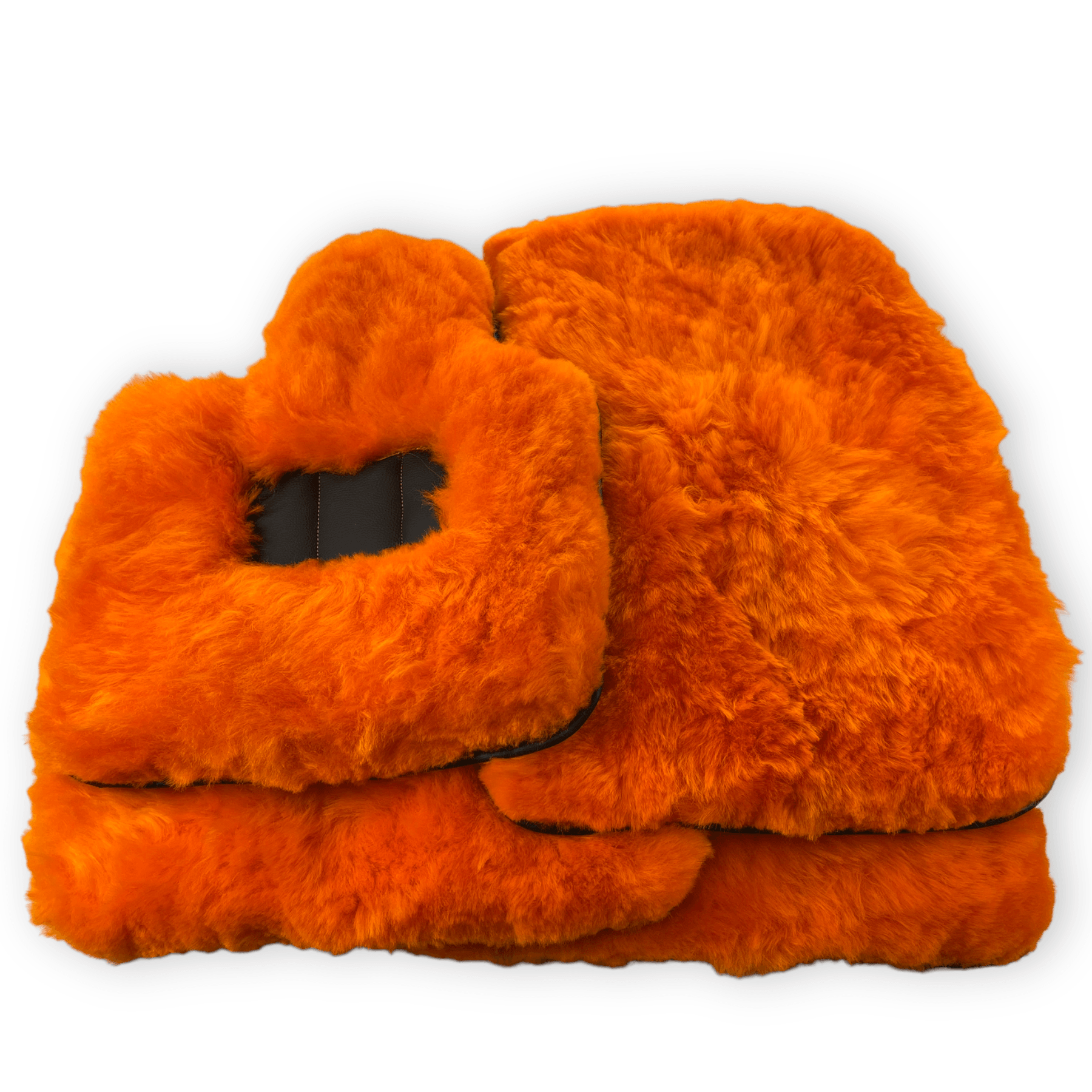 Orange Sheepskin Floor Mats For Rolls Royce Phantom 2003–2016 Er56 Design Brand - AutoWin