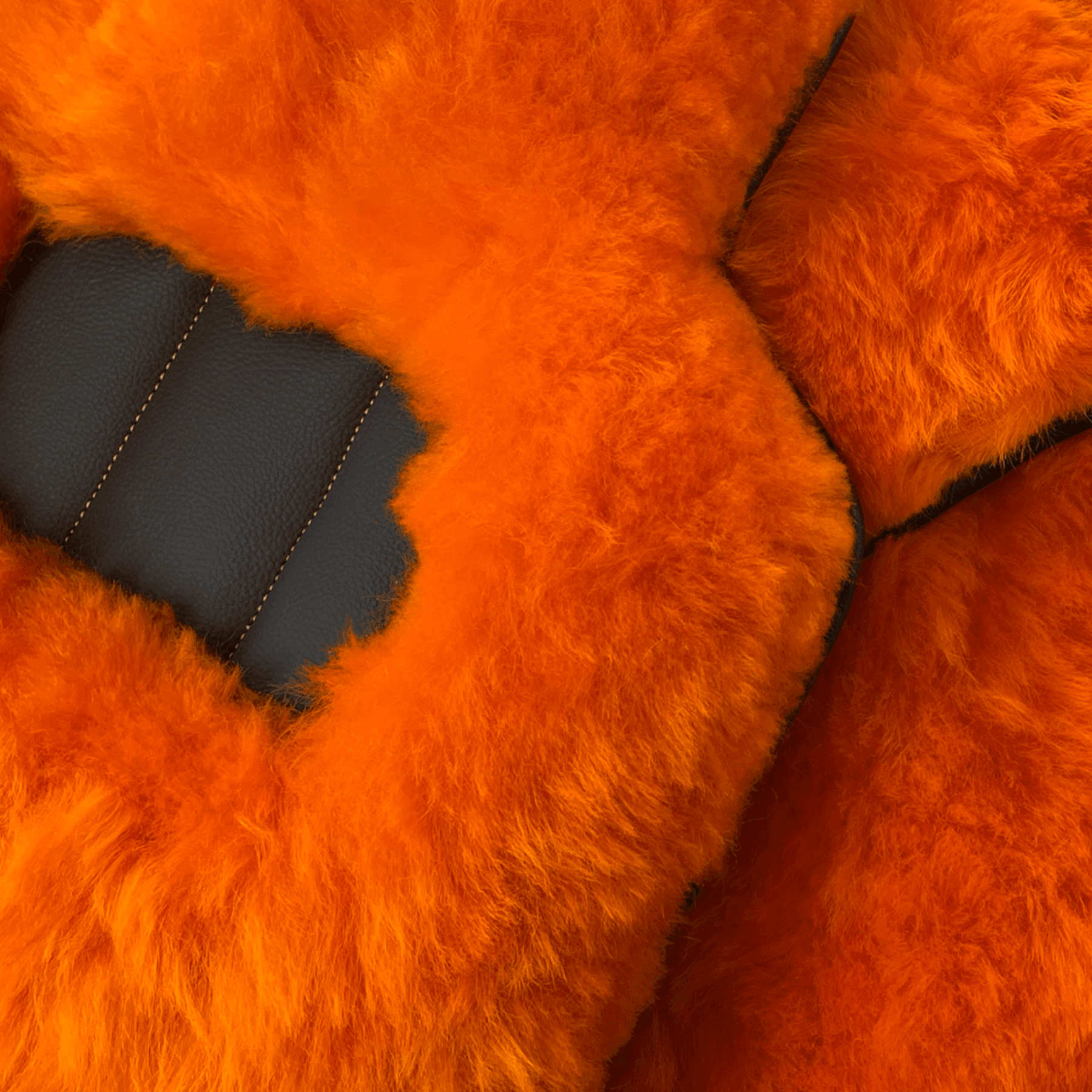 Orange Sheepskin Floor Mats For Rolls Royce Phantom Drophead Coupe 2007–2016 Er56 Design Brand - AutoWin