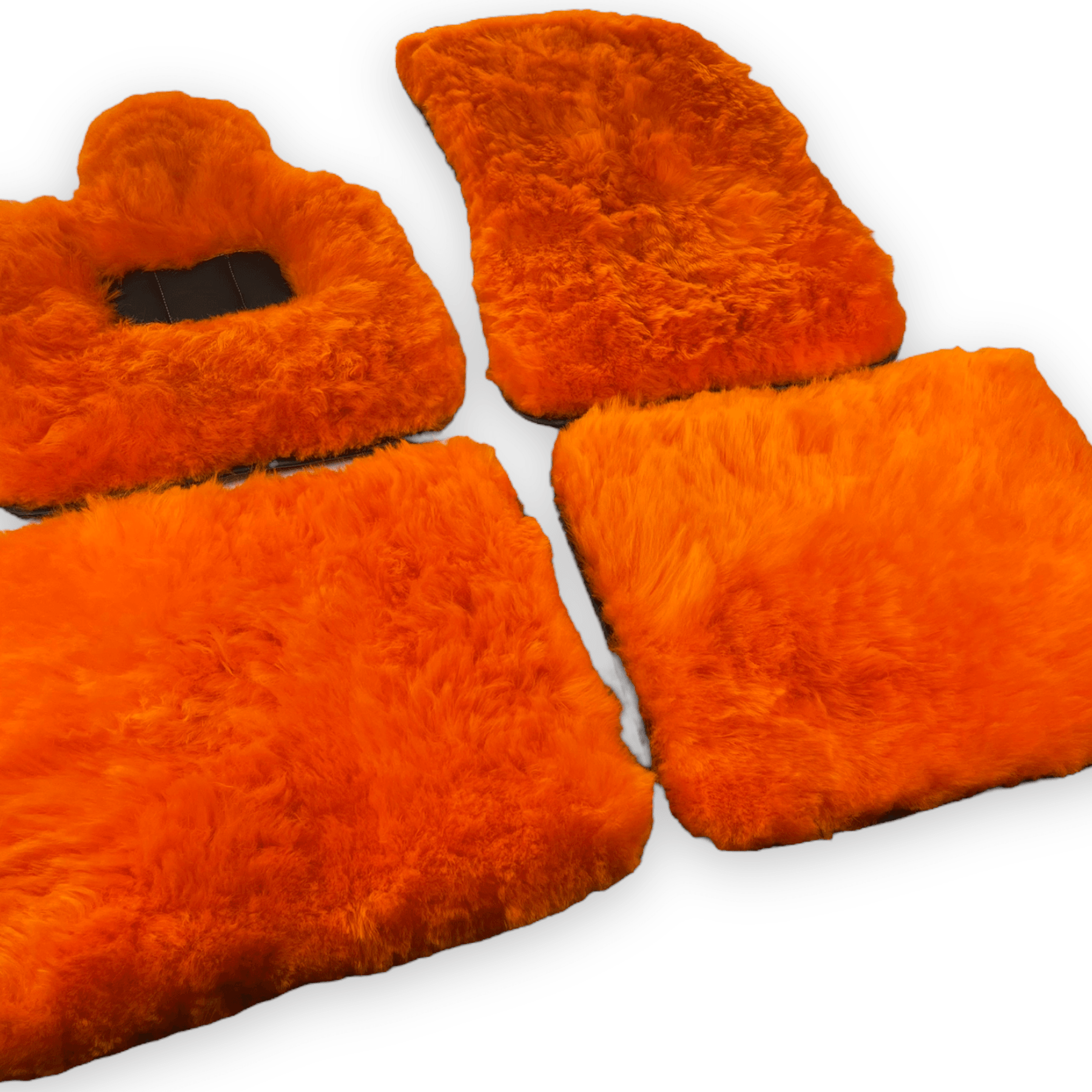 Orange Sheepskin Floor Mats For Rolls Royce Shadow 1965-1977 Er56 Design Brand - AutoWin
