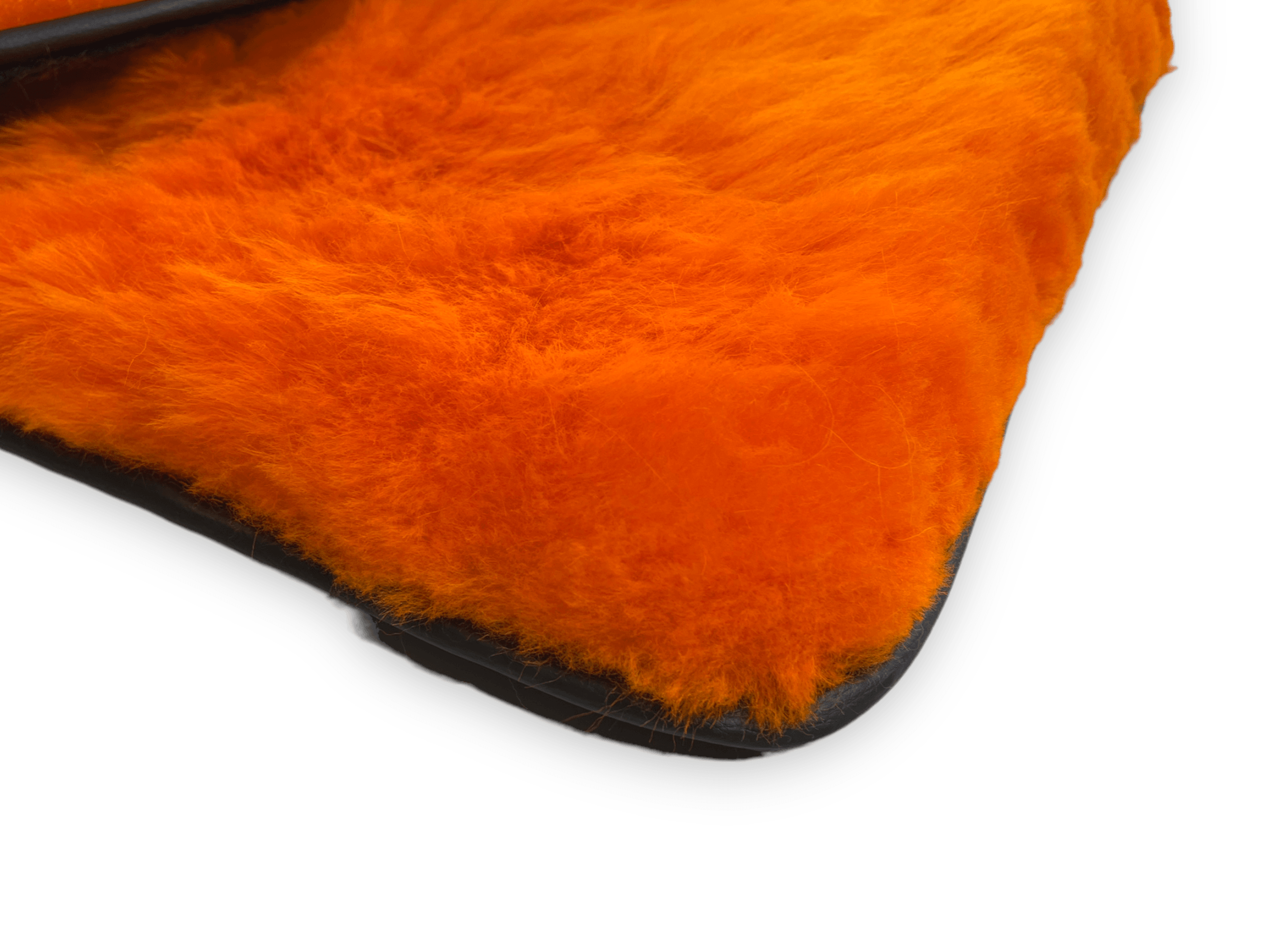 Orange Sheepskin Floor Mats For Rolls Royce Wraith 2013–2023 Er56 Design - AutoWin