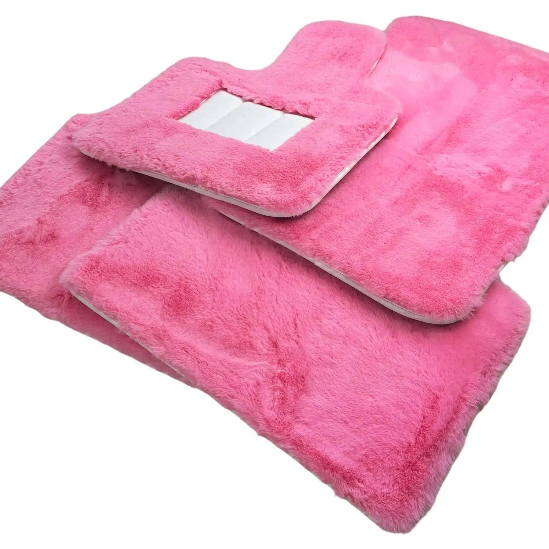 Pink Sheepskin Floor Mats For Bentley Flying Spur (2013-2019) Er56 Design Brand
