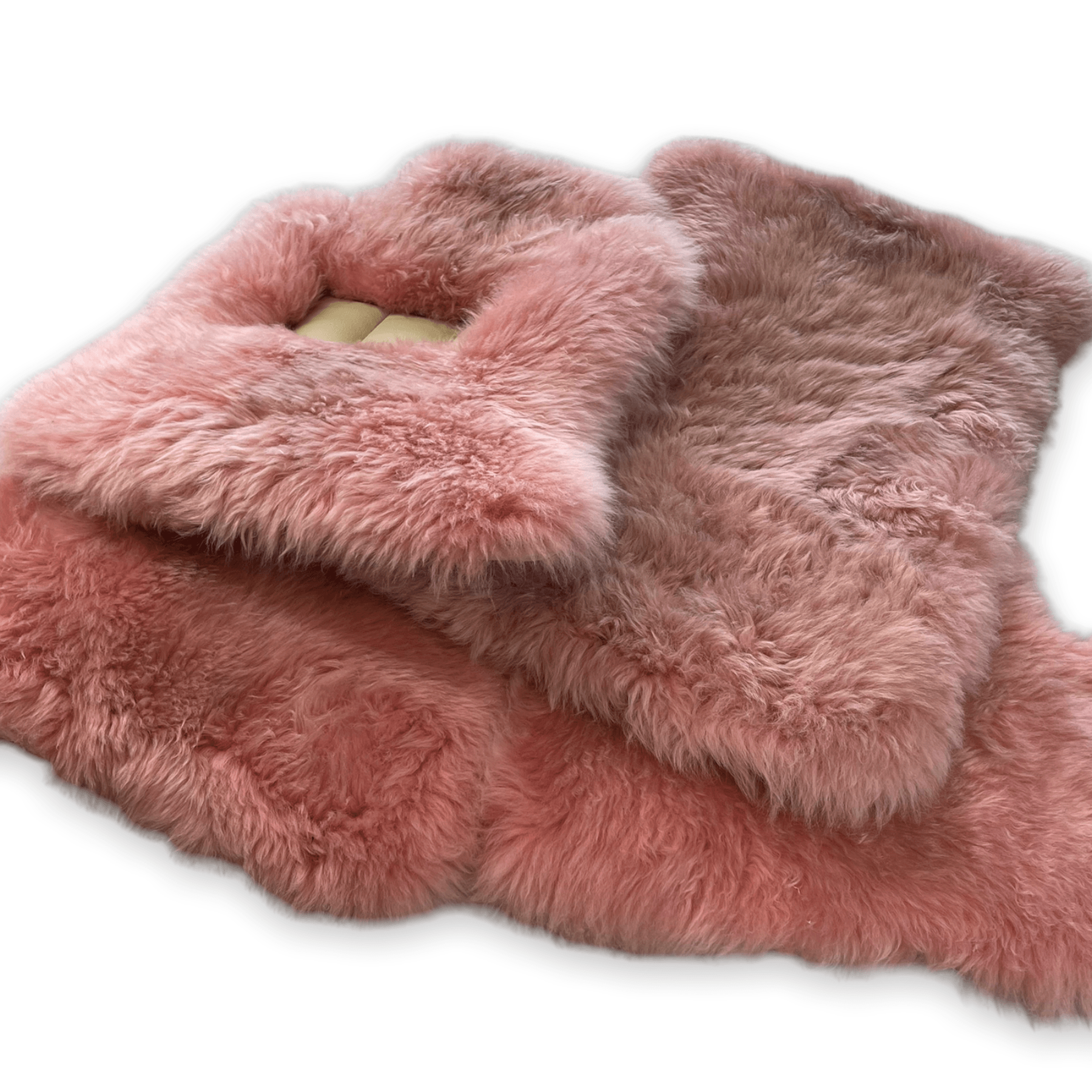 Pink Sheepskin Floor Mats For Rolls Royce Cullinan Rr31 2018-2023 Er56 Design Brand - AutoWin