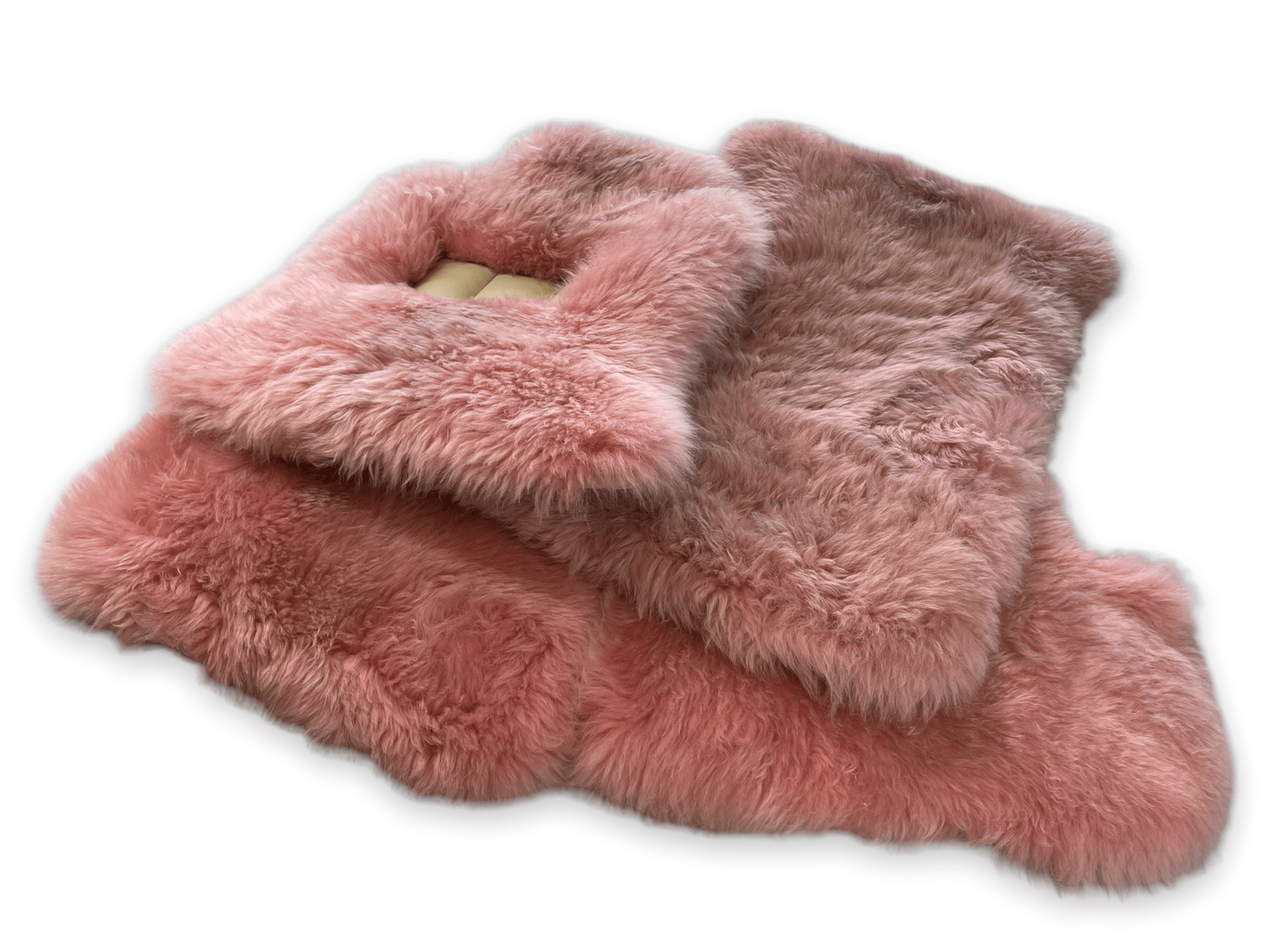 Pink Sheepskin Floor Mats For Rolls Royce Wraith 2013–2023 Er56 Design - AutoWin