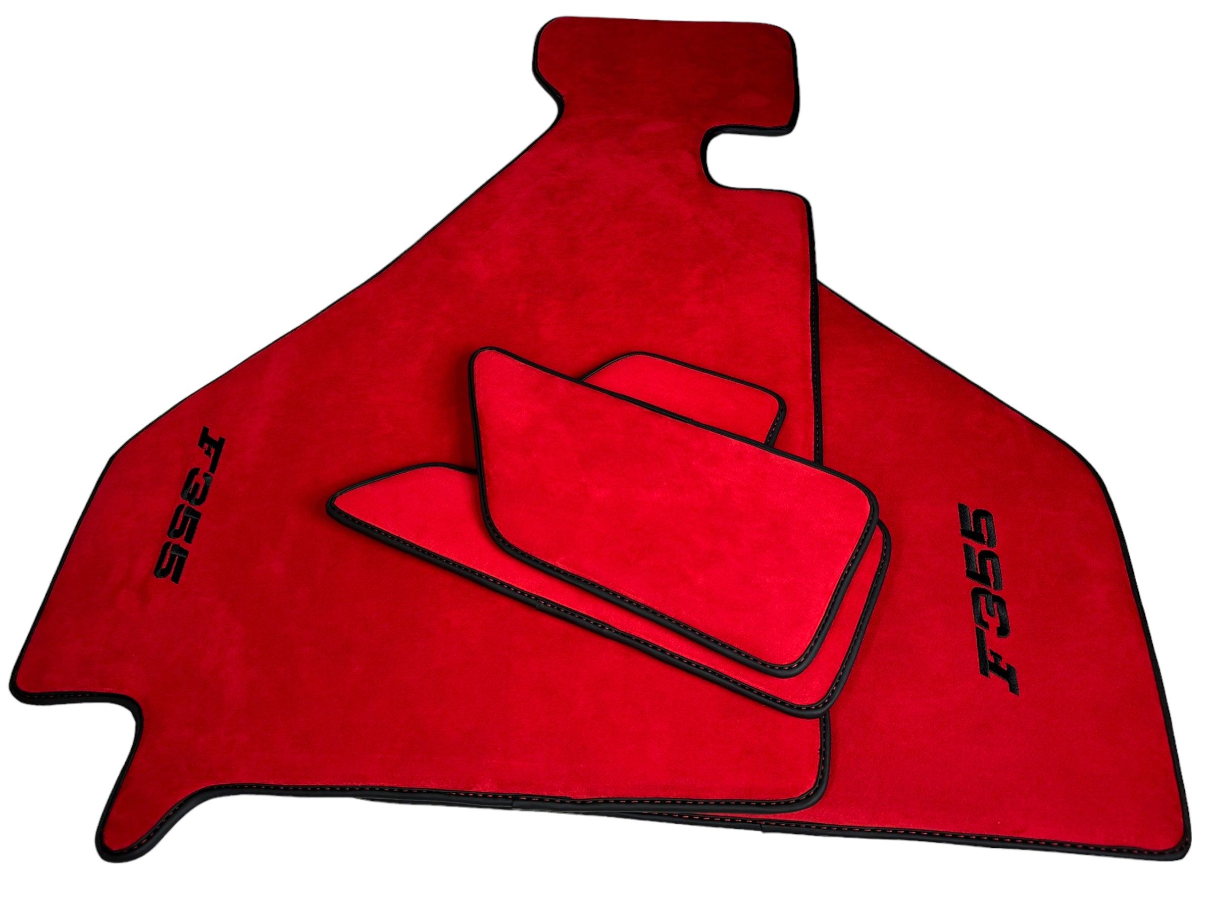 Red Alcantara Floor Mats For Ferrari F355 1994-1999 - AutoWin