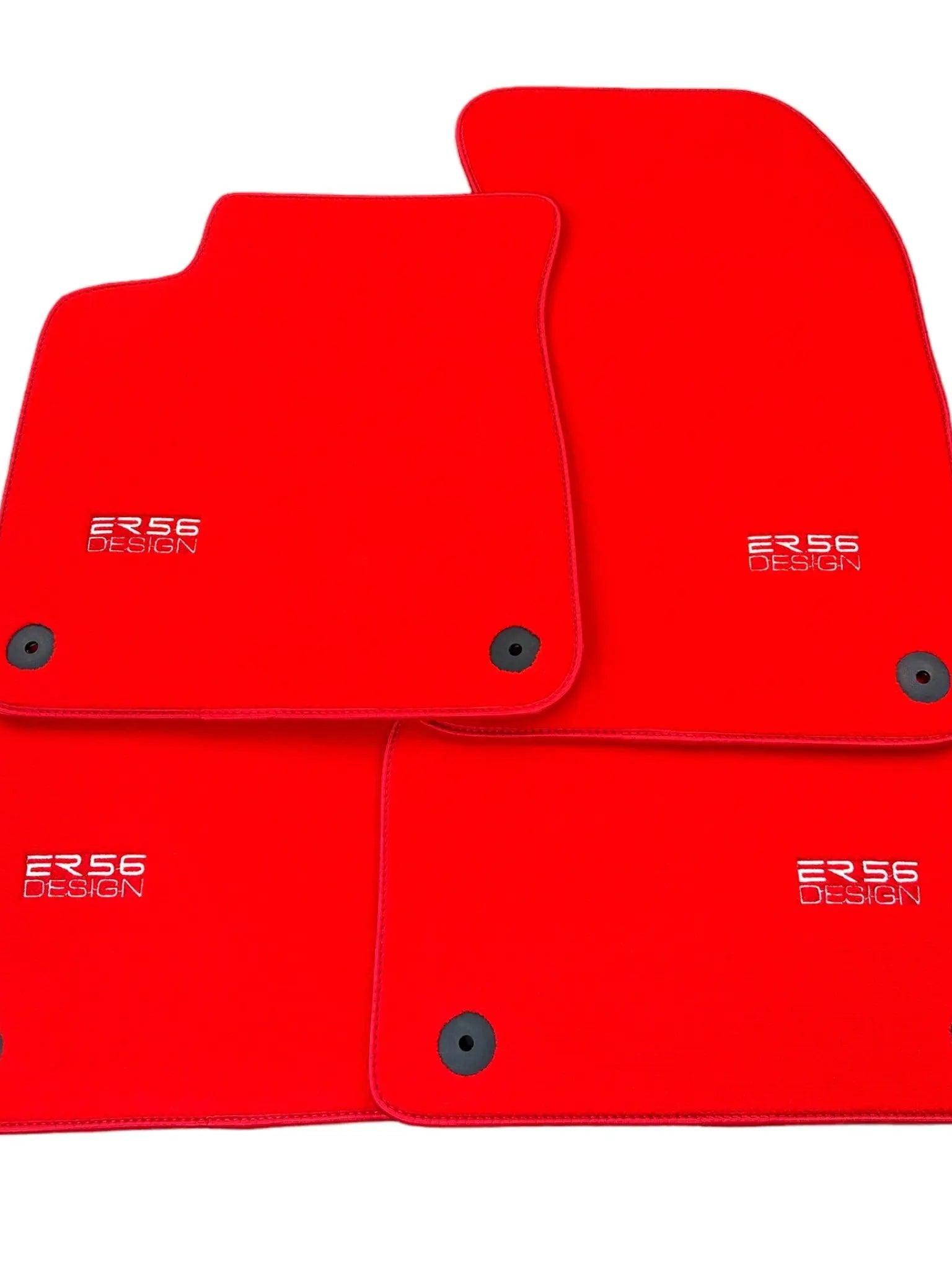 Red Floor Mats for Audi A3 - 5-door Sedan (MHEV) Mild Hybrid Electric Vehicle (2021 - 2024) | ER56 Design
