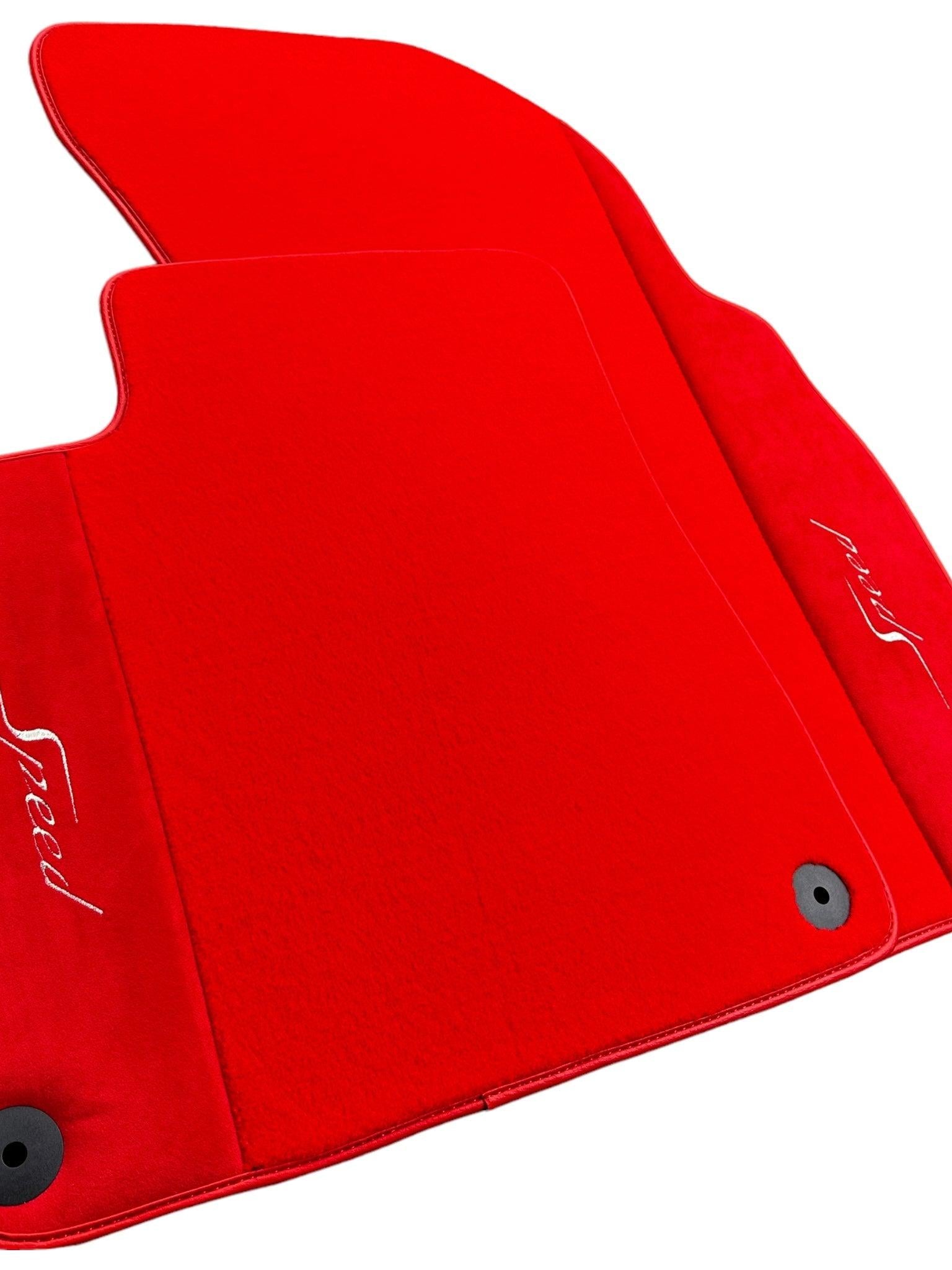 Red Floor Mats For Bentley Flying Spur (2013-2019) with Alcantara Leather