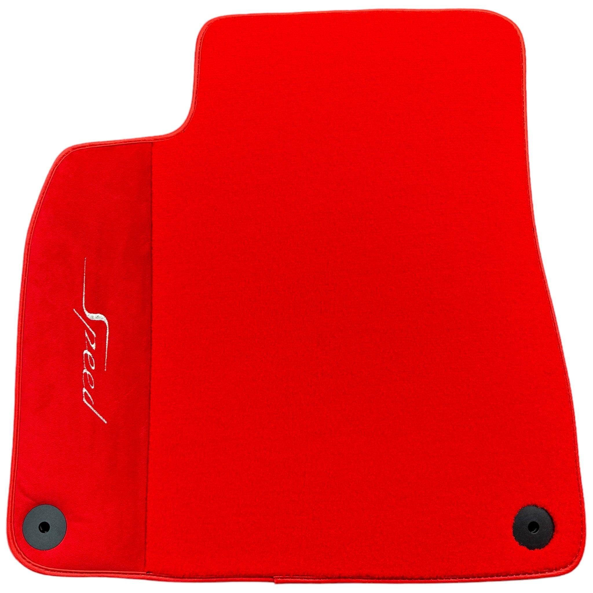 Red Floor Mats For Bentley Mulsanne (2010–2020) with Alcantara Leather