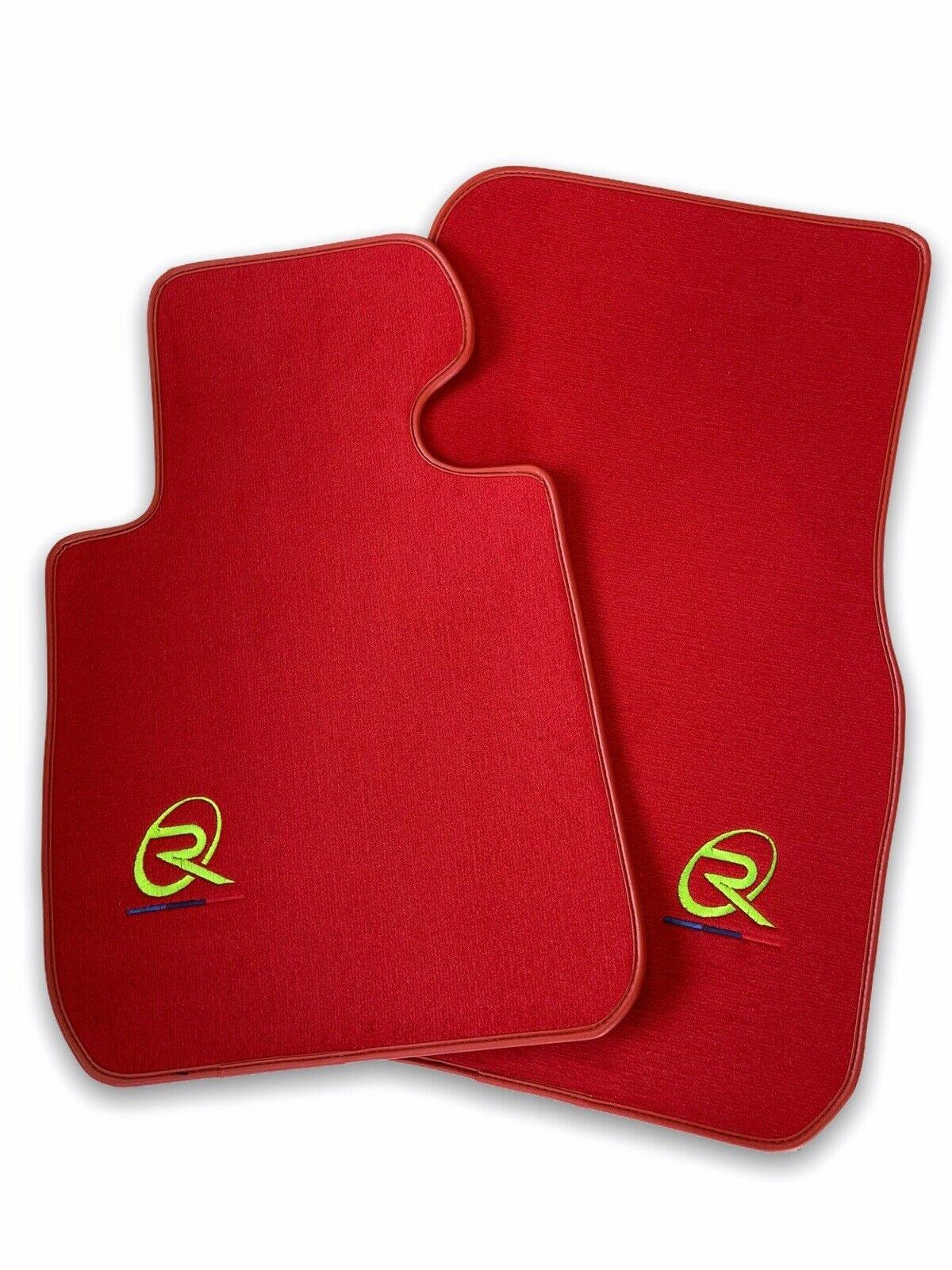 Red Floor Mats For BMW 1 Series F20 ROVBUT Brand Tailored Set Perfect Fit Green SNIP Collection - AutoWin