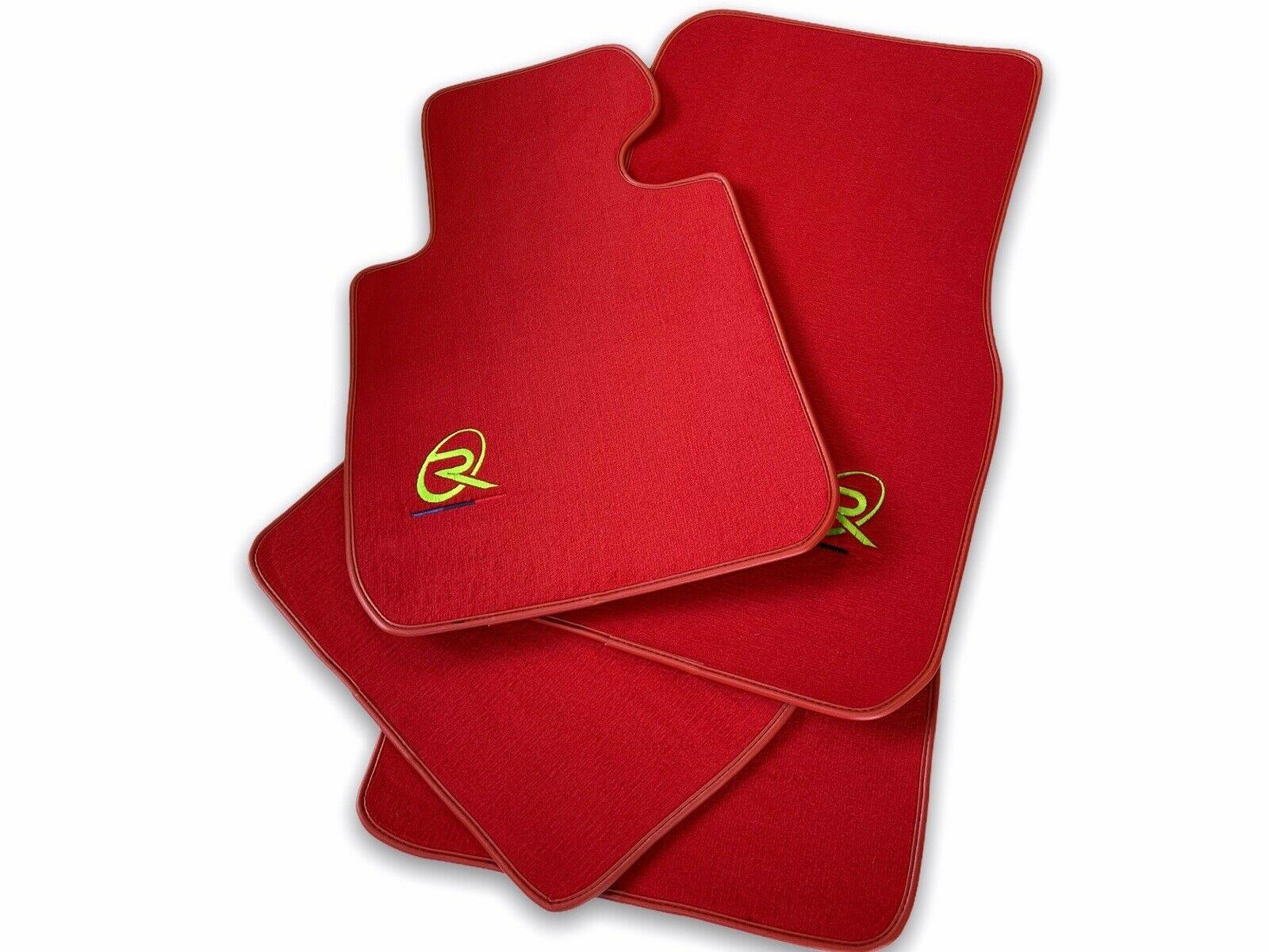 Red Floor Mats For BMW 1 Series F20 ROVBUT Brand Tailored Set Perfect Fit Green SNIP Collection - AutoWin