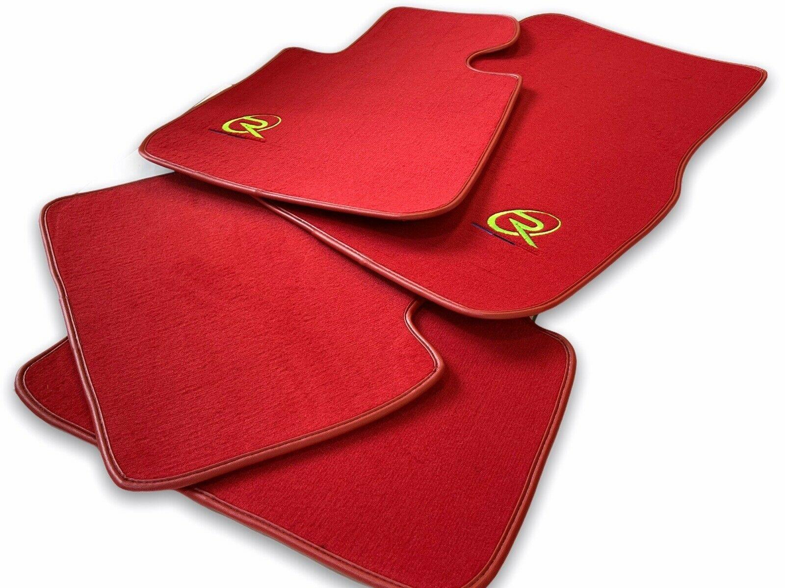 Red Floor Mats For BMW 2 Series F23 Convertible ROVBUT Brand Tailored Set Perfect Fit Green SNIP Collection - AutoWin