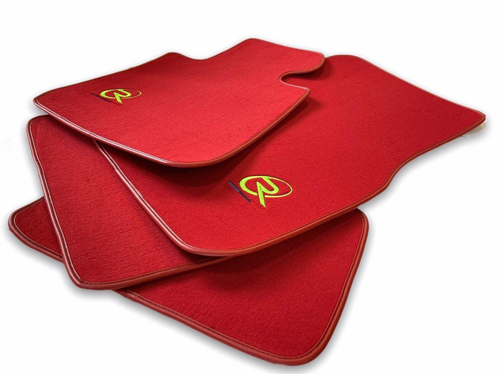 Red Floor Mats For BMW 2 Series F45 ROVBUT Brand Tailored Set Perfect Fit Green SNIP Collection - AutoWin