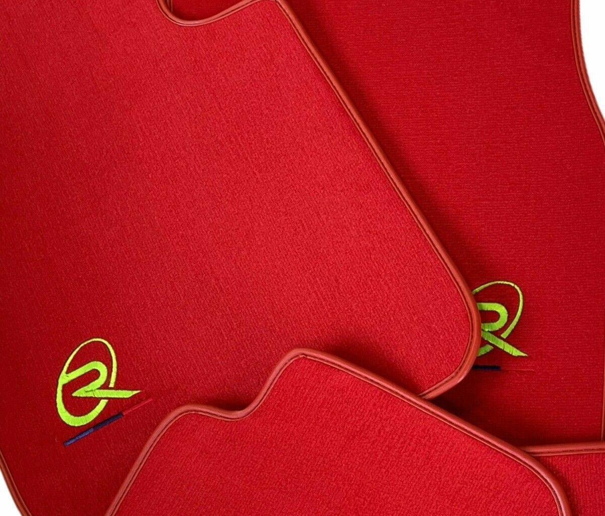 Red Floor Mats For BMW 3 Series E30 4-doors Sedan ROVBUT Brand Tailored Set Perfect Fit Green SNIP Collection - AutoWin
