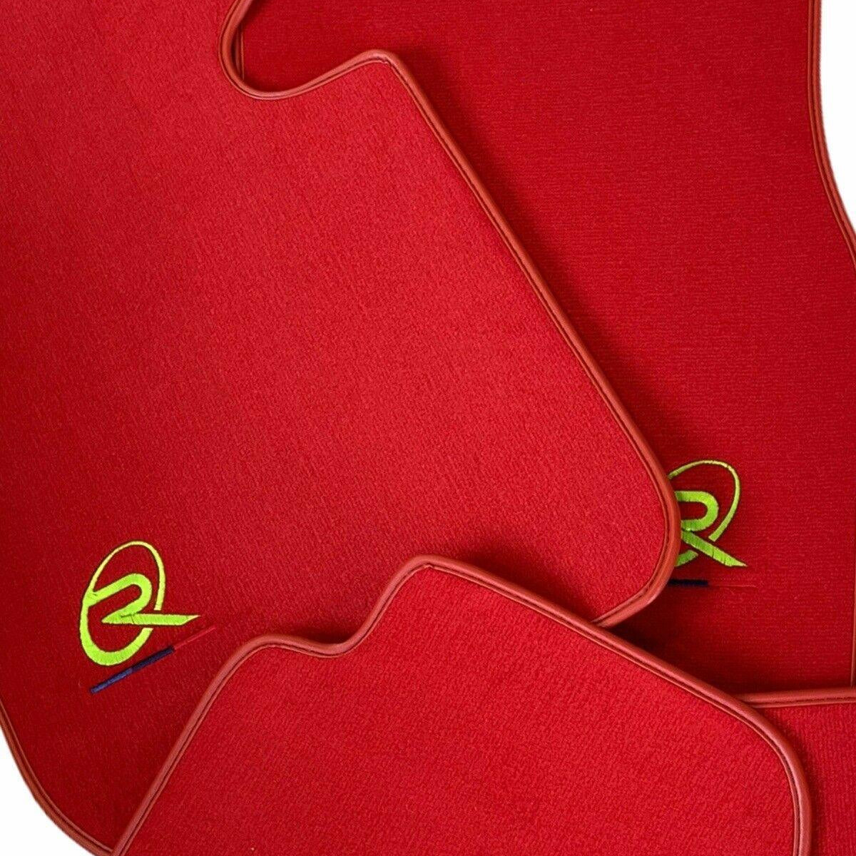 Red Floor Mats For BMW 3 Series E46 Coupe ROVBUT Brand Tailored Set Perfect Fit Green SNIP Collection - AutoWin