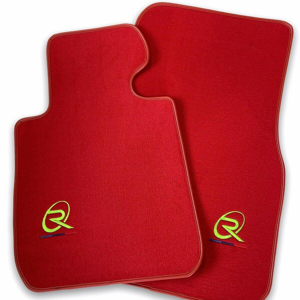 Red Floor Mats For BMW M3 E92 ROVBUT Brand Tailored Set Perfect Fit Green SNIP Collection - AutoWin