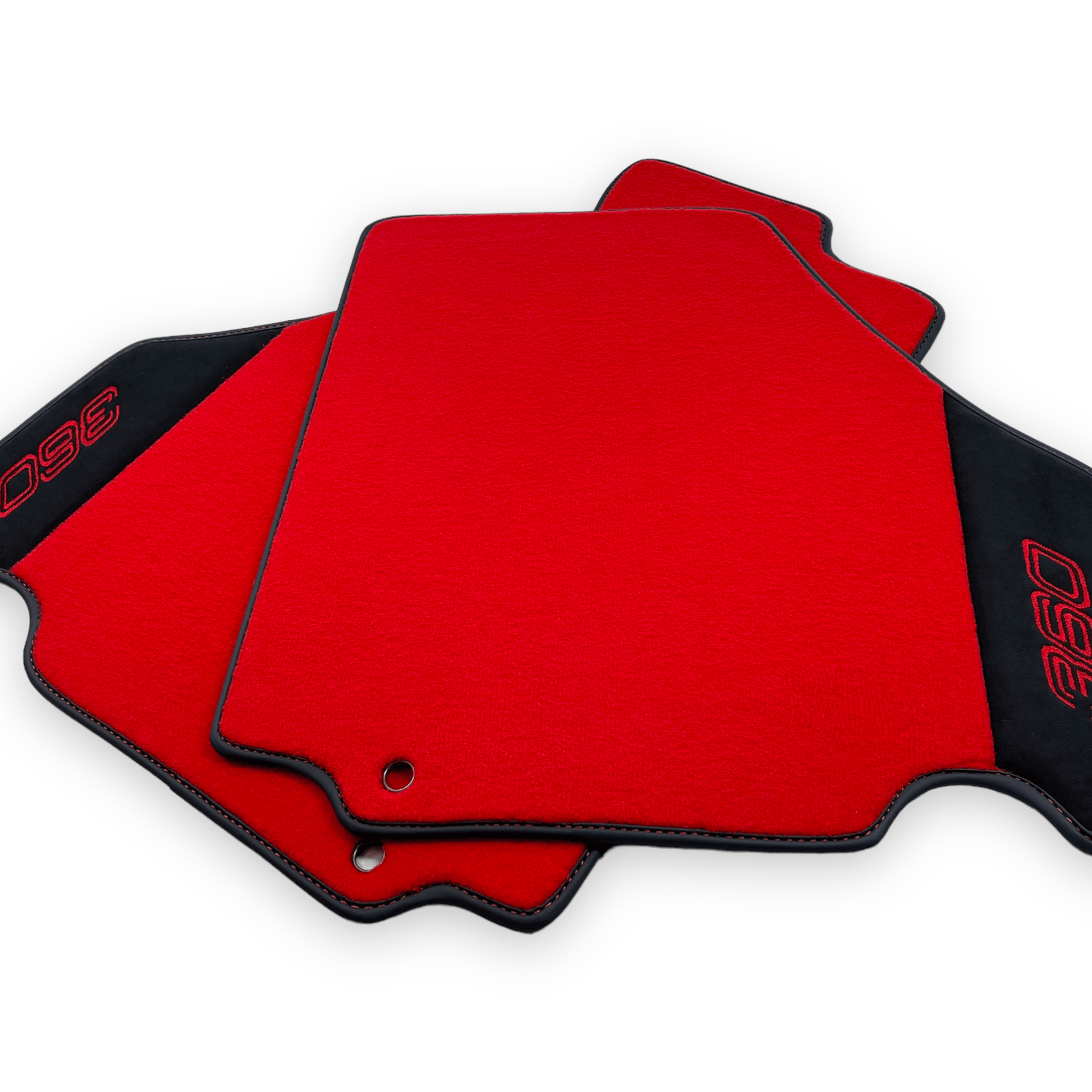 Red Floor Mats For Ferrari 360 Modena 1999-2005 With Alcantara Leather - AutoWin