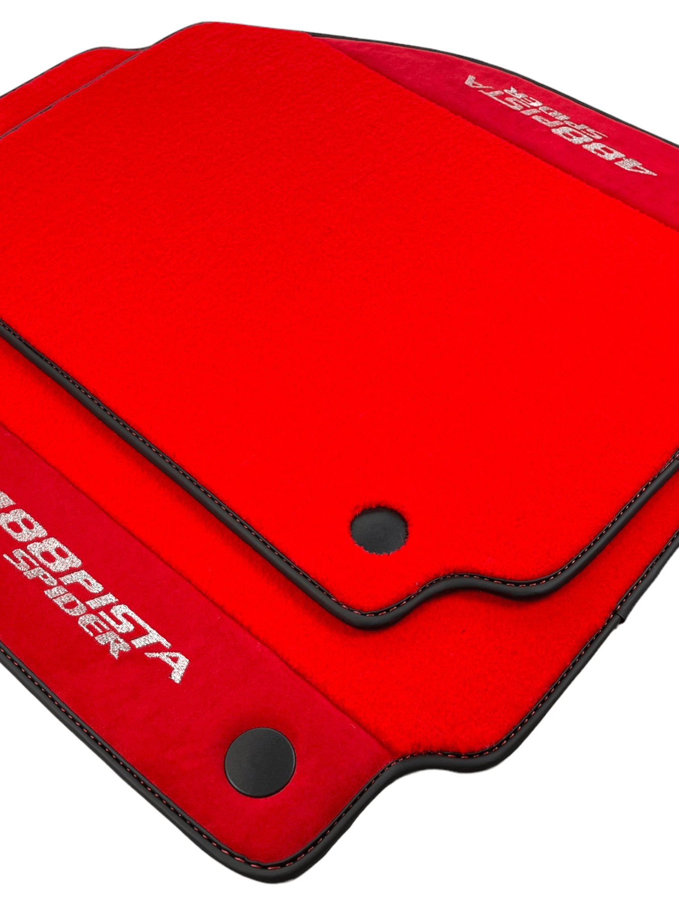 Red Floor Mats For Ferrari 488 Pista Spider 2019-2021 With Red Alcantara Leather - AutoWin