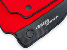Red Floor Mats For Ferrari 488 Spider 2015-2022 Carbon Fiber - AutoWin