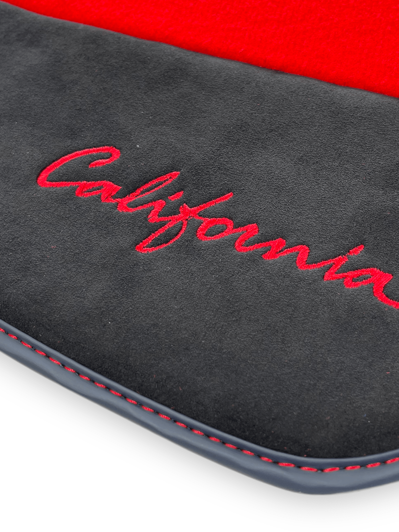 Red Floor Mats For Ferrari California 2008-2014 With Alcantara - AutoWin
