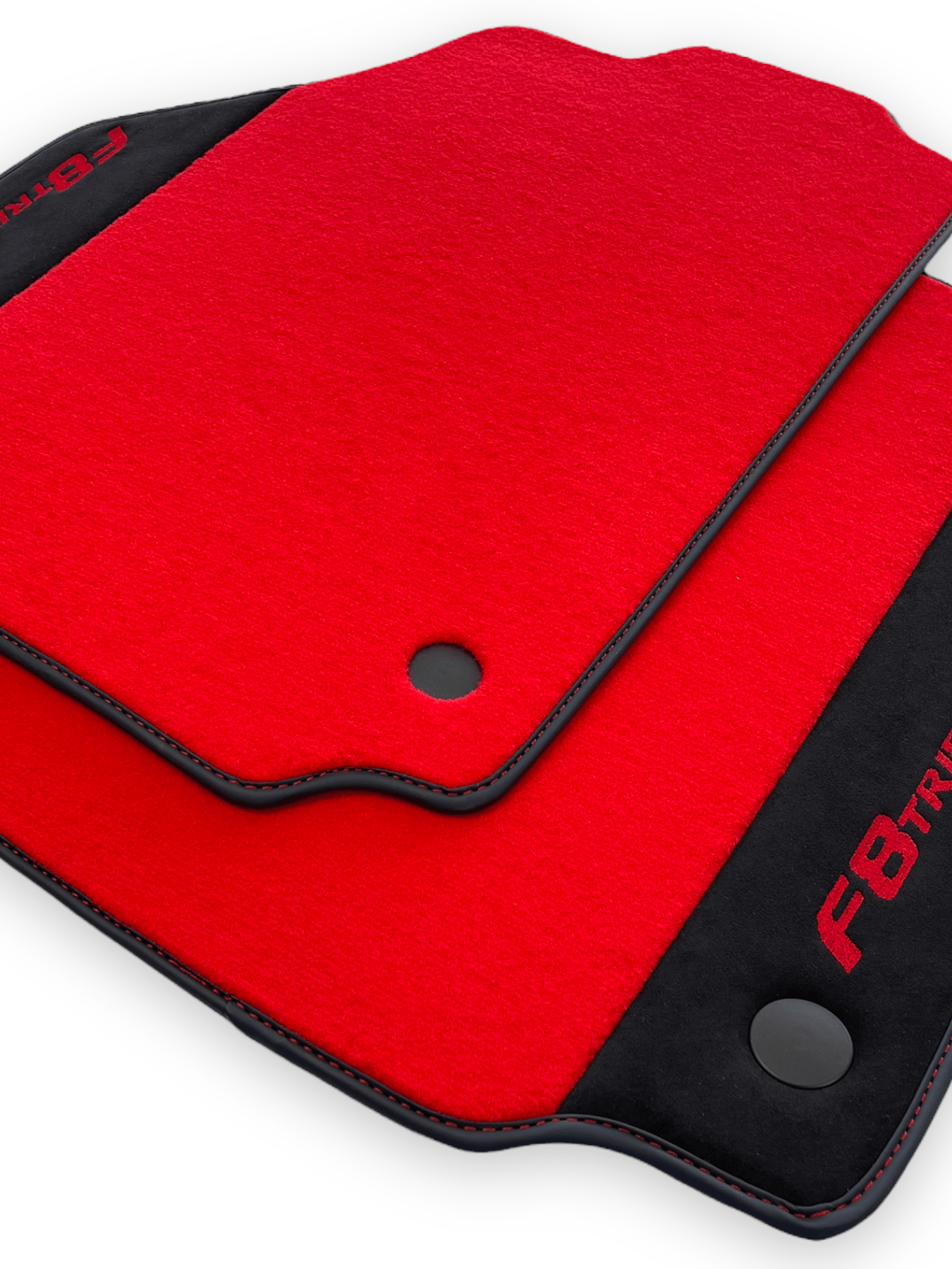 Red Floor Mats For Ferrari F8 Tributo 2019-2022 With Alcantara Leather - AutoWin